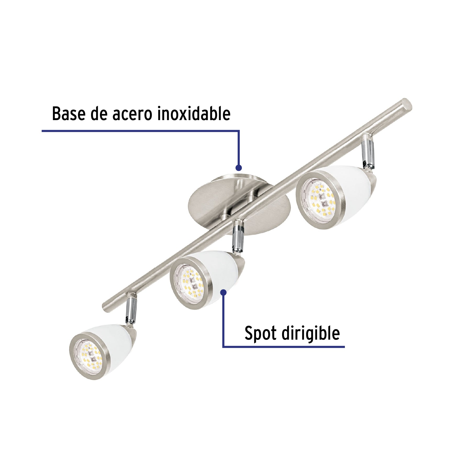 Luminario de sobreponer 3 spots base GU10, Verona, VOLTECK