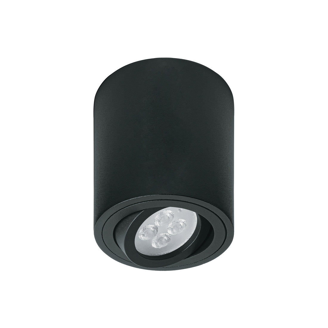 Luminario de sobreponer con spot dirigible, redondo, negro
