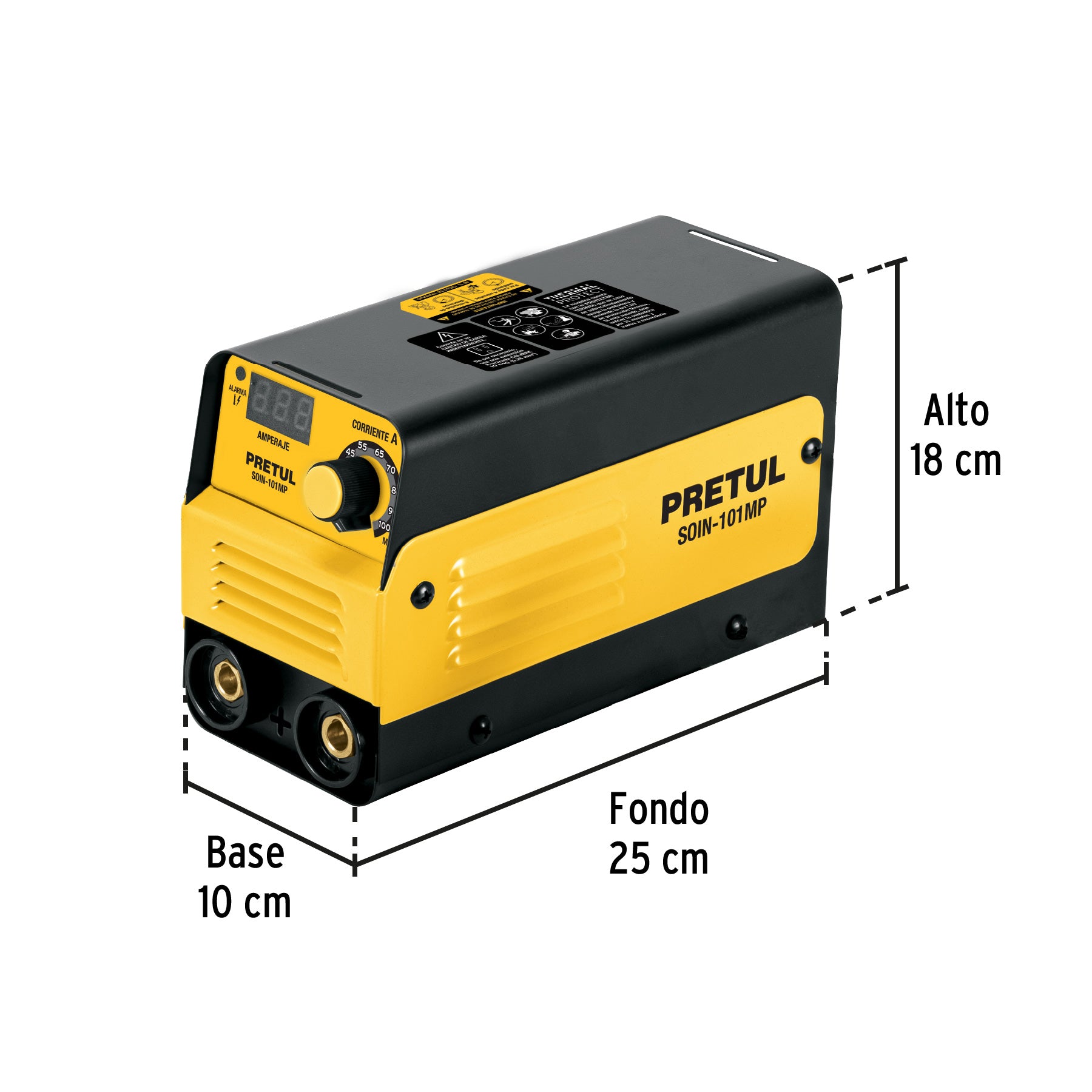 Mini soldadora inversora 100A, 127V, PRETUL