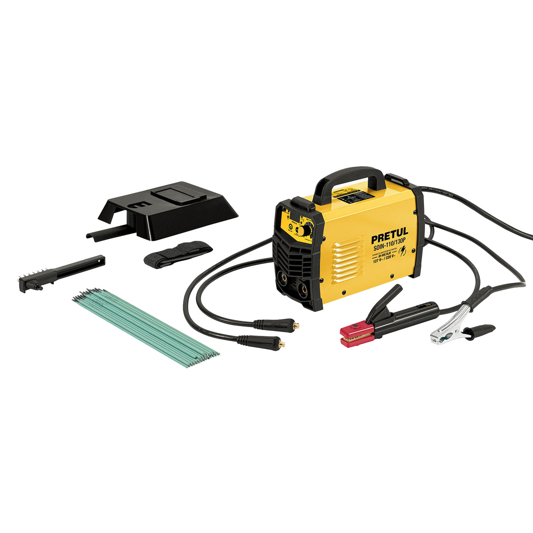 Soldadora inversora 130A, bi-voltaje 127/220V, PRETUL