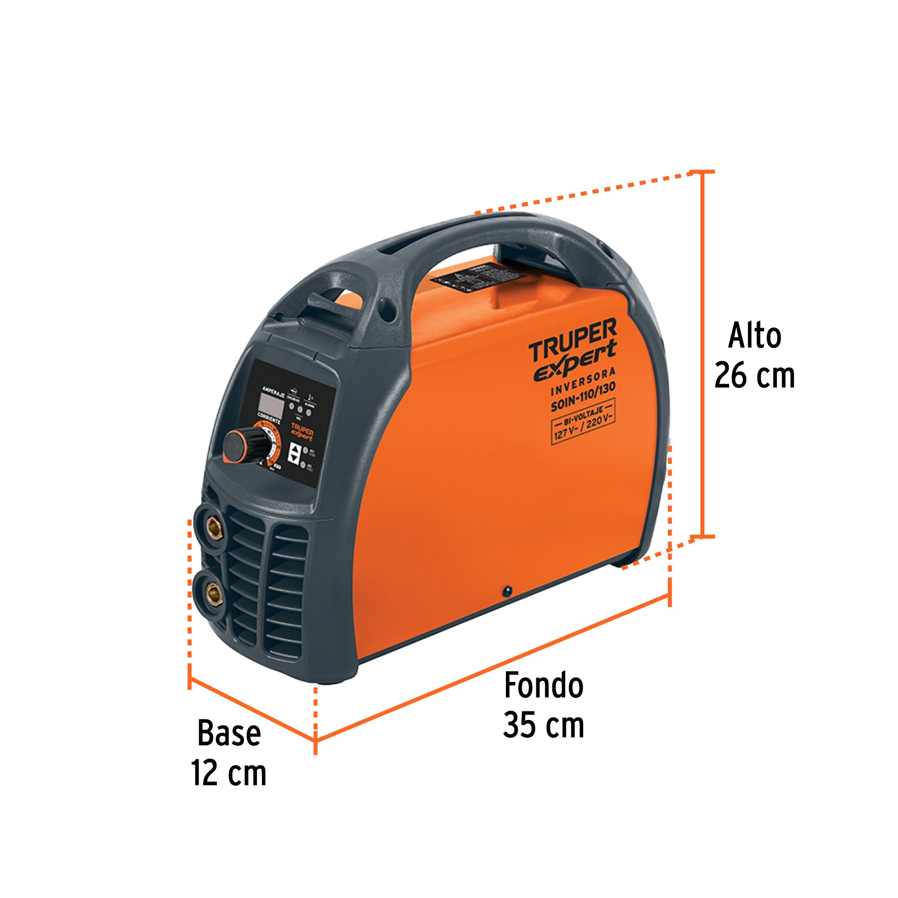 Soldadora inversora 130A, bi-voltaje 127/220V, TRUPER EXPERT