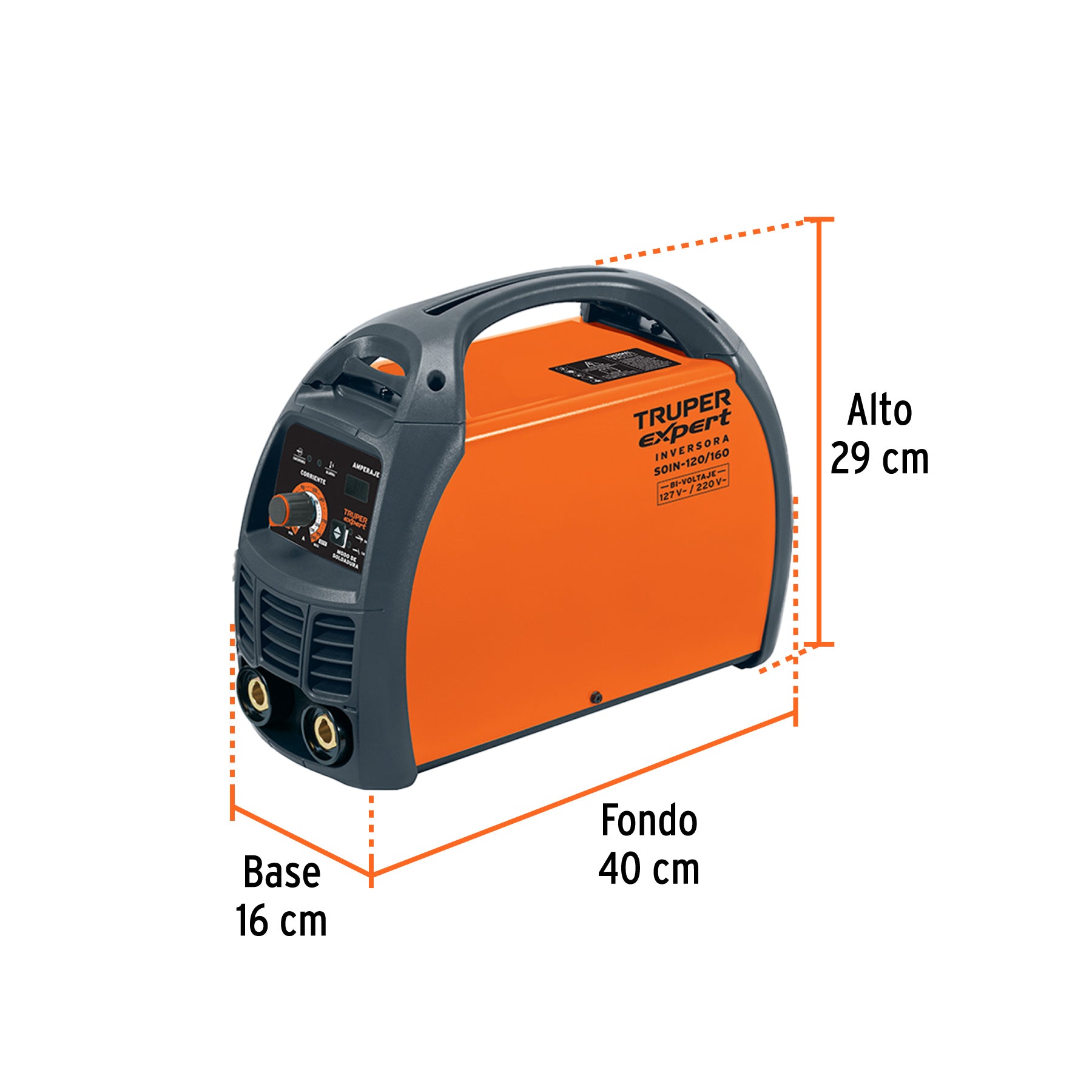 Soldadora inversora 160A, bi-voltaje 127/220V, TRUPER EXPERT