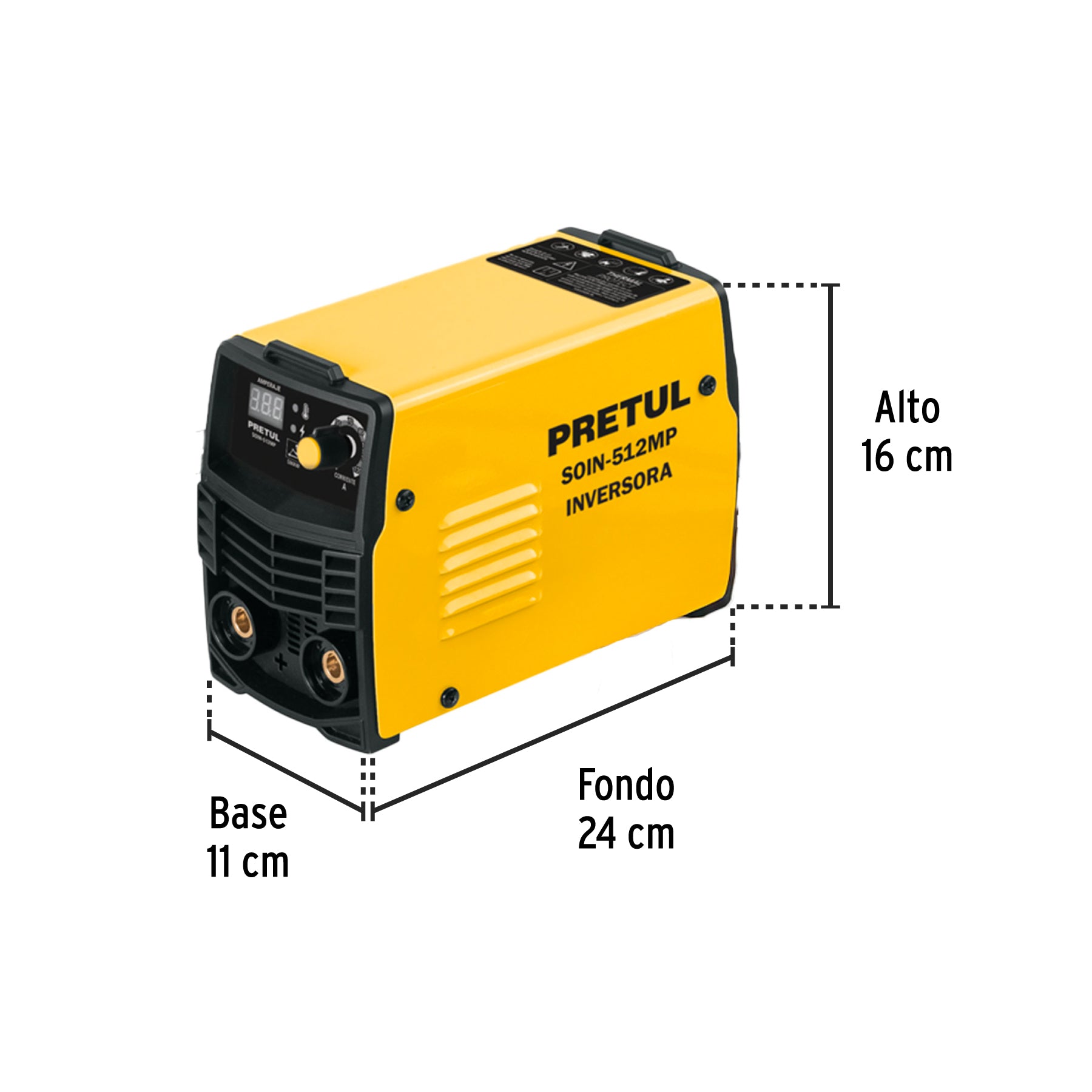 Mini soldadora inversora 120A, 127V, Serie 500, PRETUL