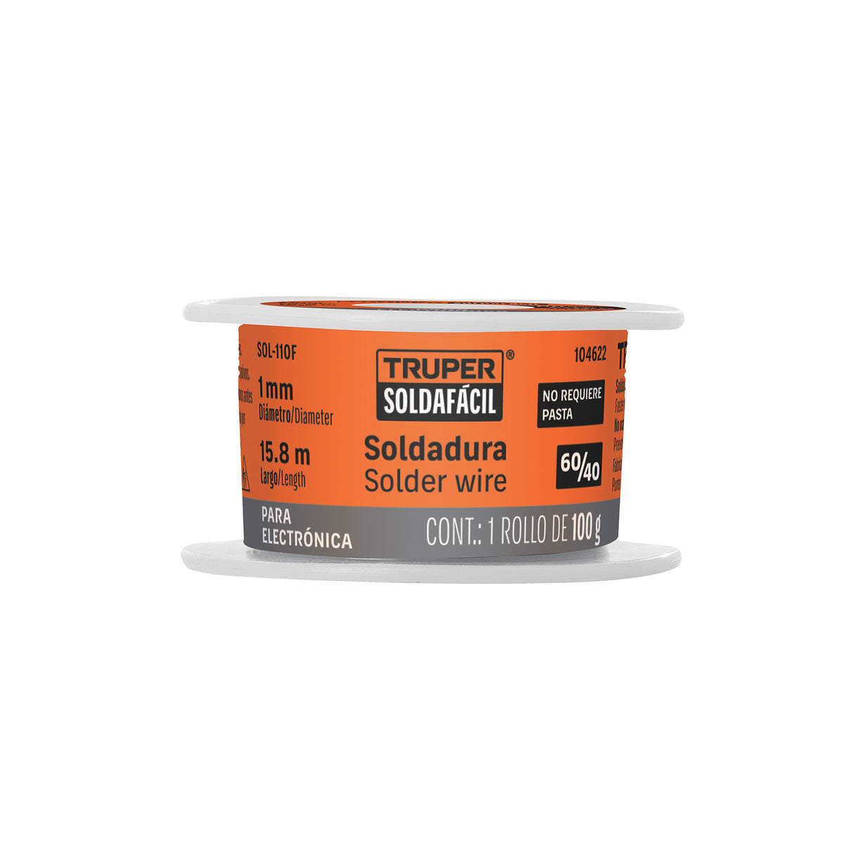 Soldadura 60% estaño 40% plomo para electrónica, 100g