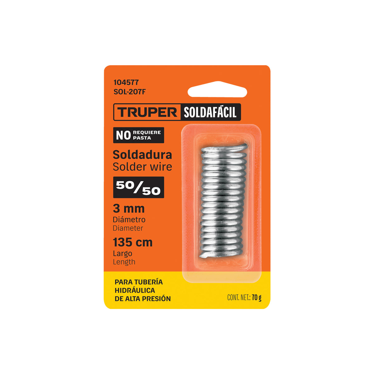 Soldadura 50/50 para tubería hidráulica, 70 g, SOLDAFÁCIL