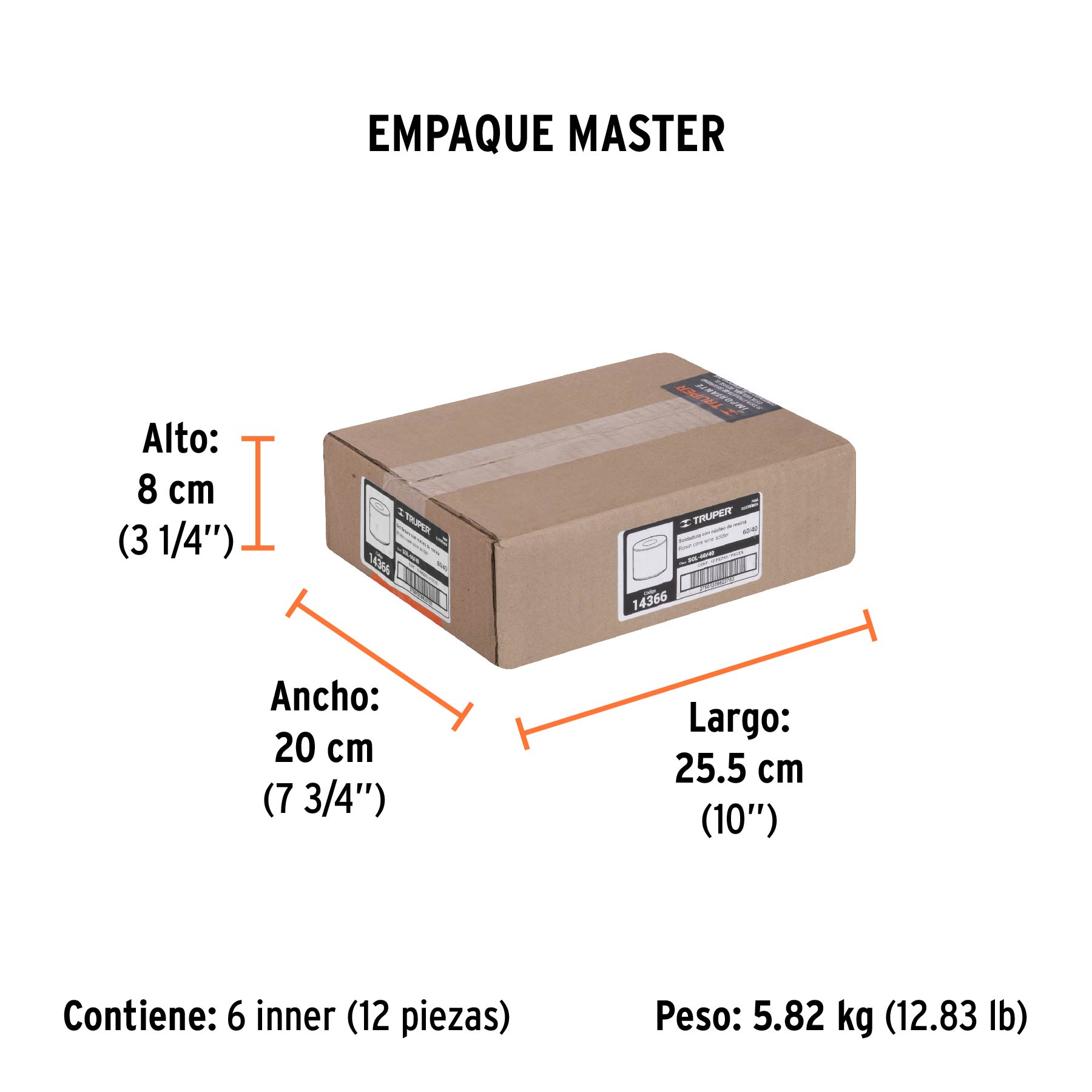 Soldadura 60/40 para electrónica, 450 g, TRUPER SOLDAFÁCIL - Empaque