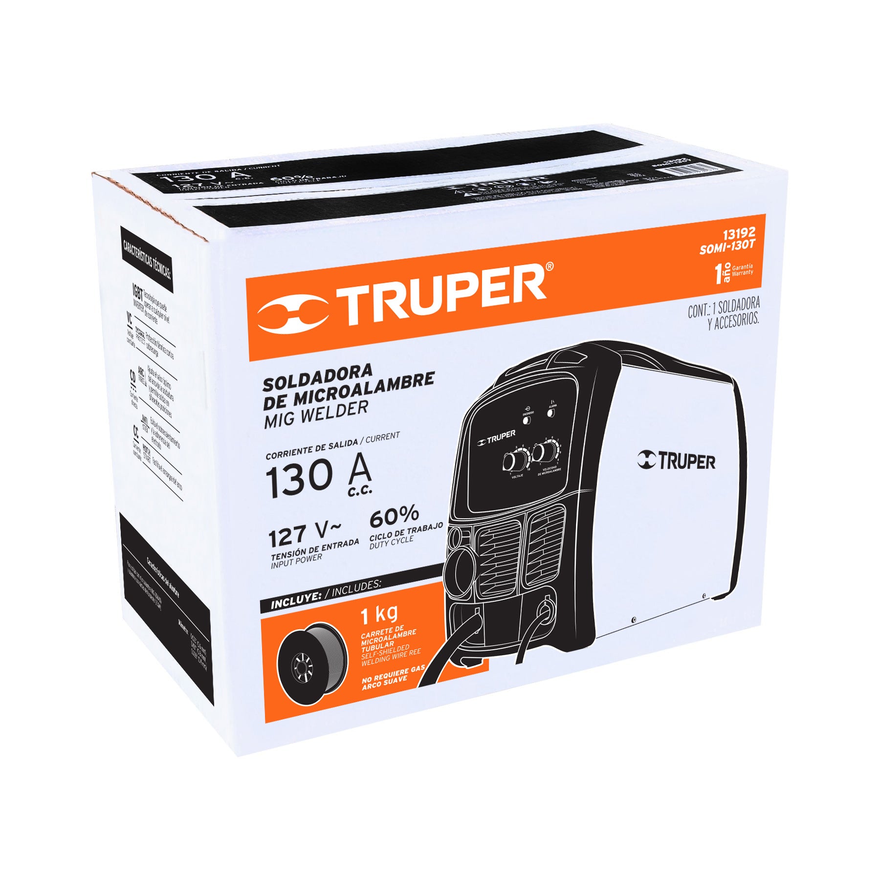 Soldadora para microalambre, 130A, TRUPER