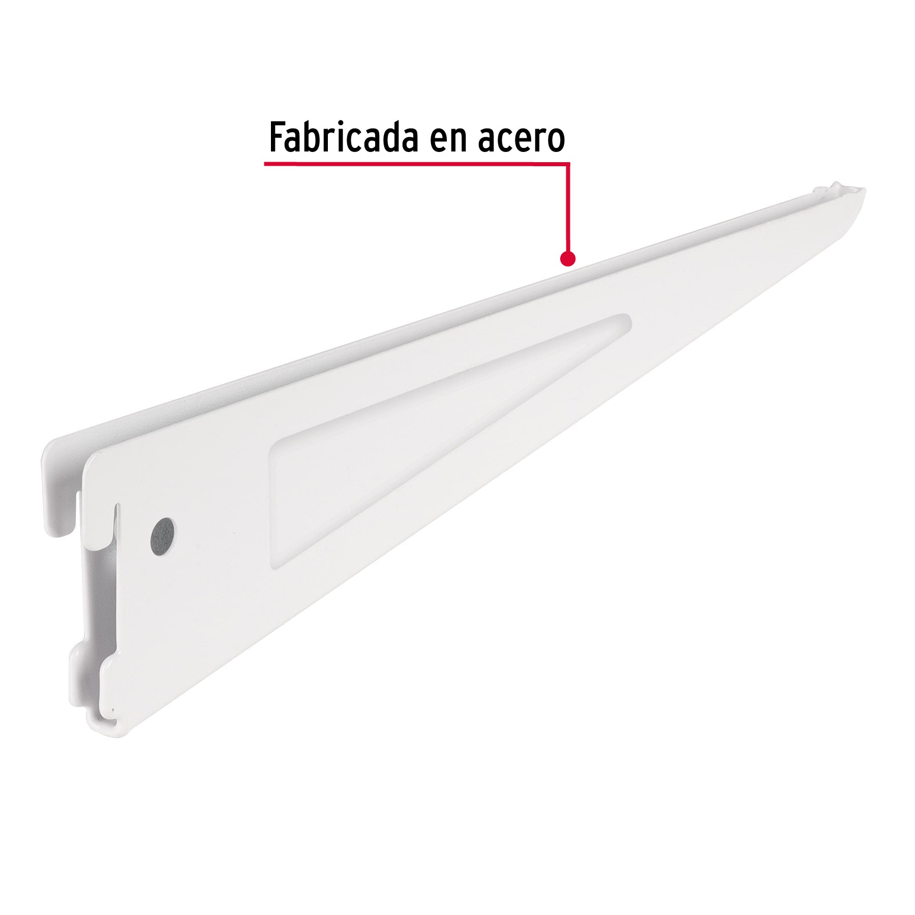 Ménsula plana blanca para cremallera doble, 32cm, FIERO