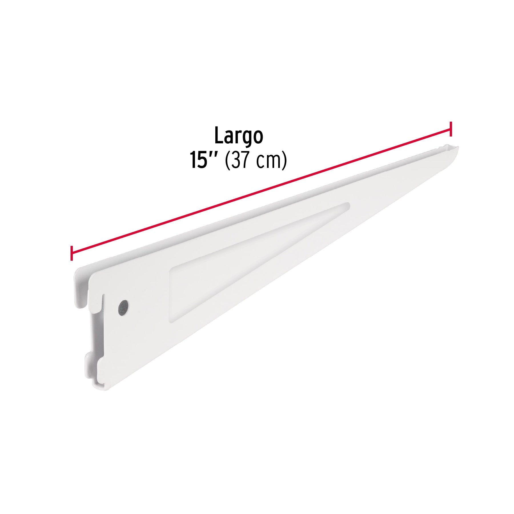 Ménsula plana blanca para cremallera doble, 37cm, FIERO