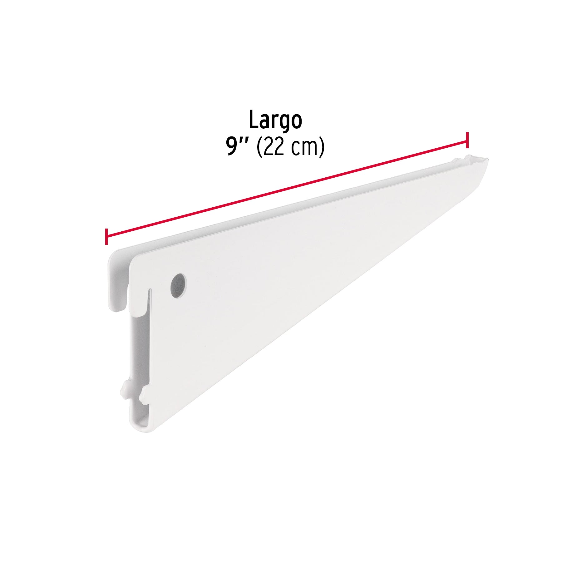 Ménsula plana blanca para cremallera doble, 22cm, FIERO