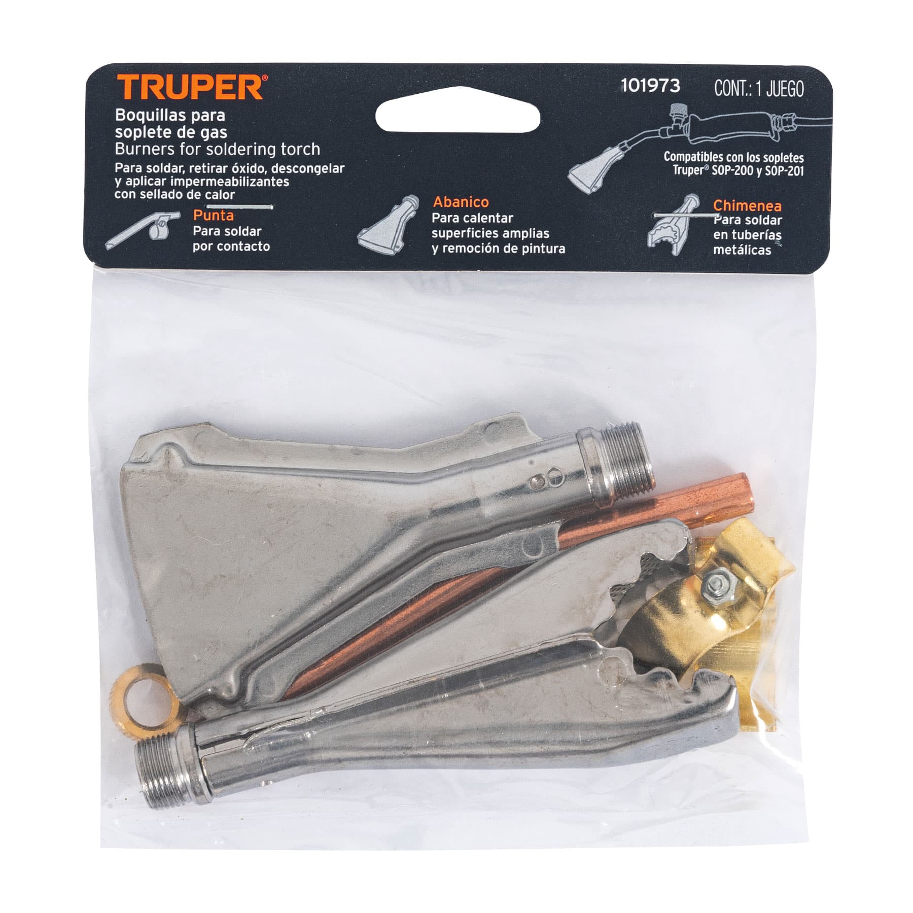 Juego de 3 boquillas para soplete, TRUPER