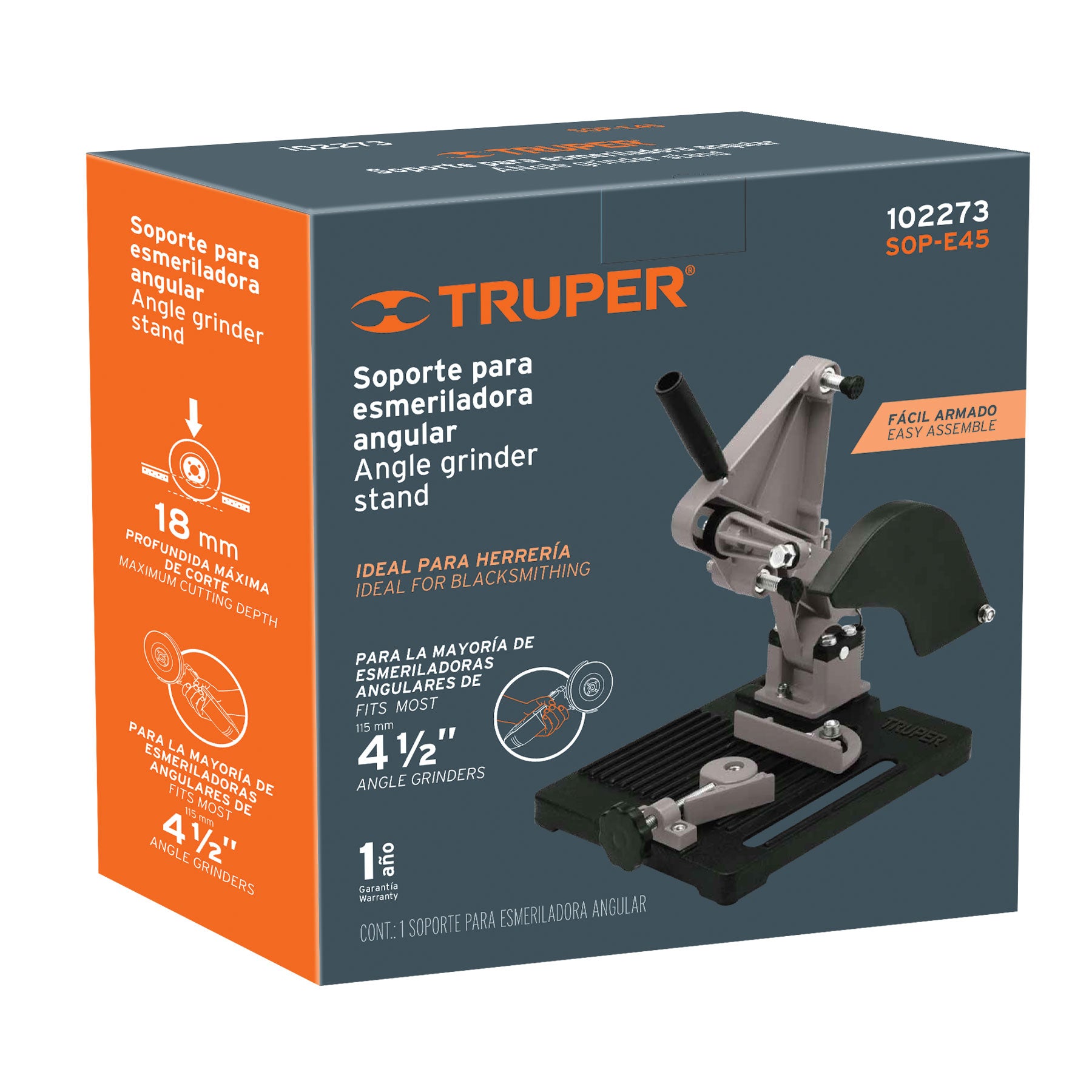 Soporte para esmeriladora angular de 4 1/2", TRUPER