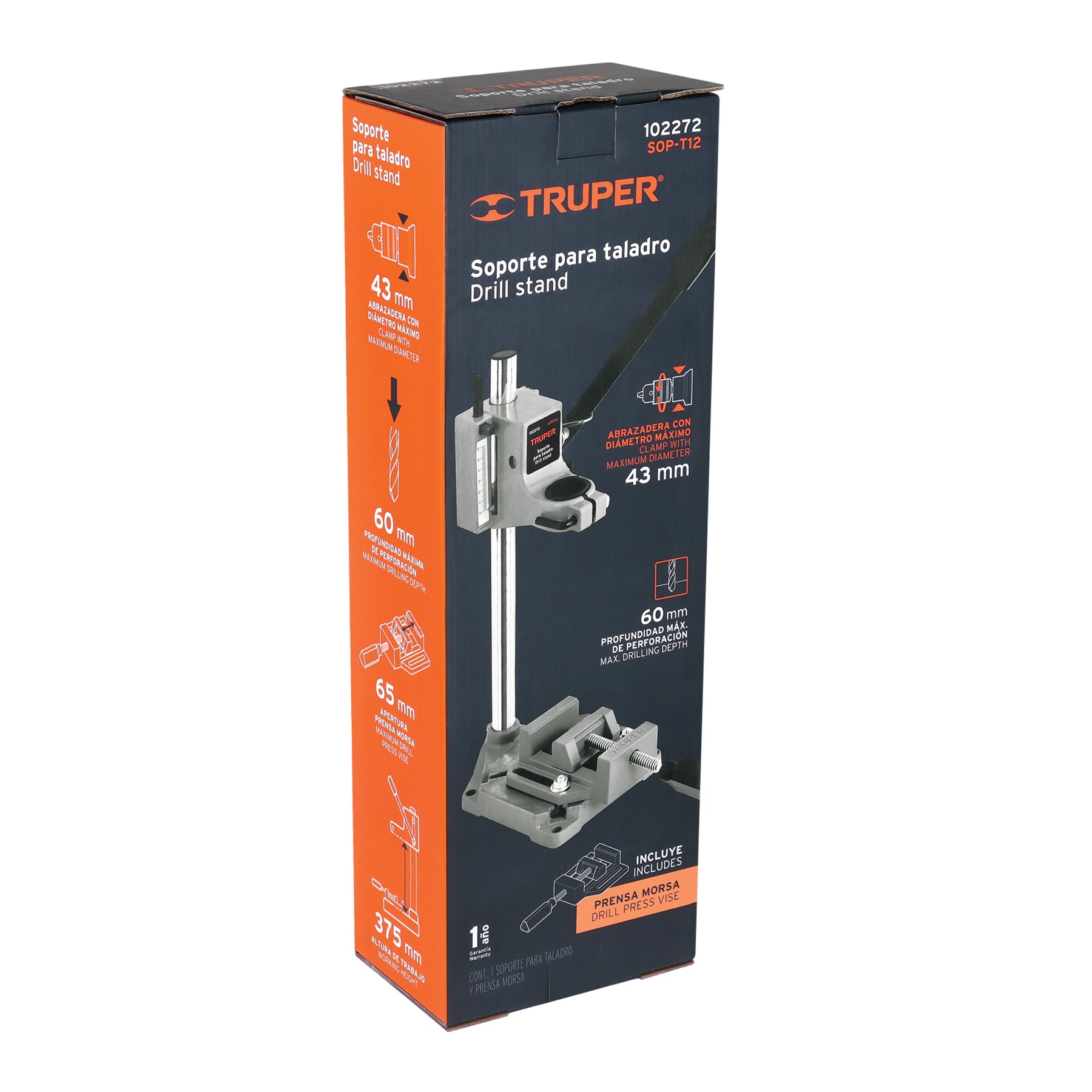 Soporte vertical para taladro 3/8"-1/2", TRUPER