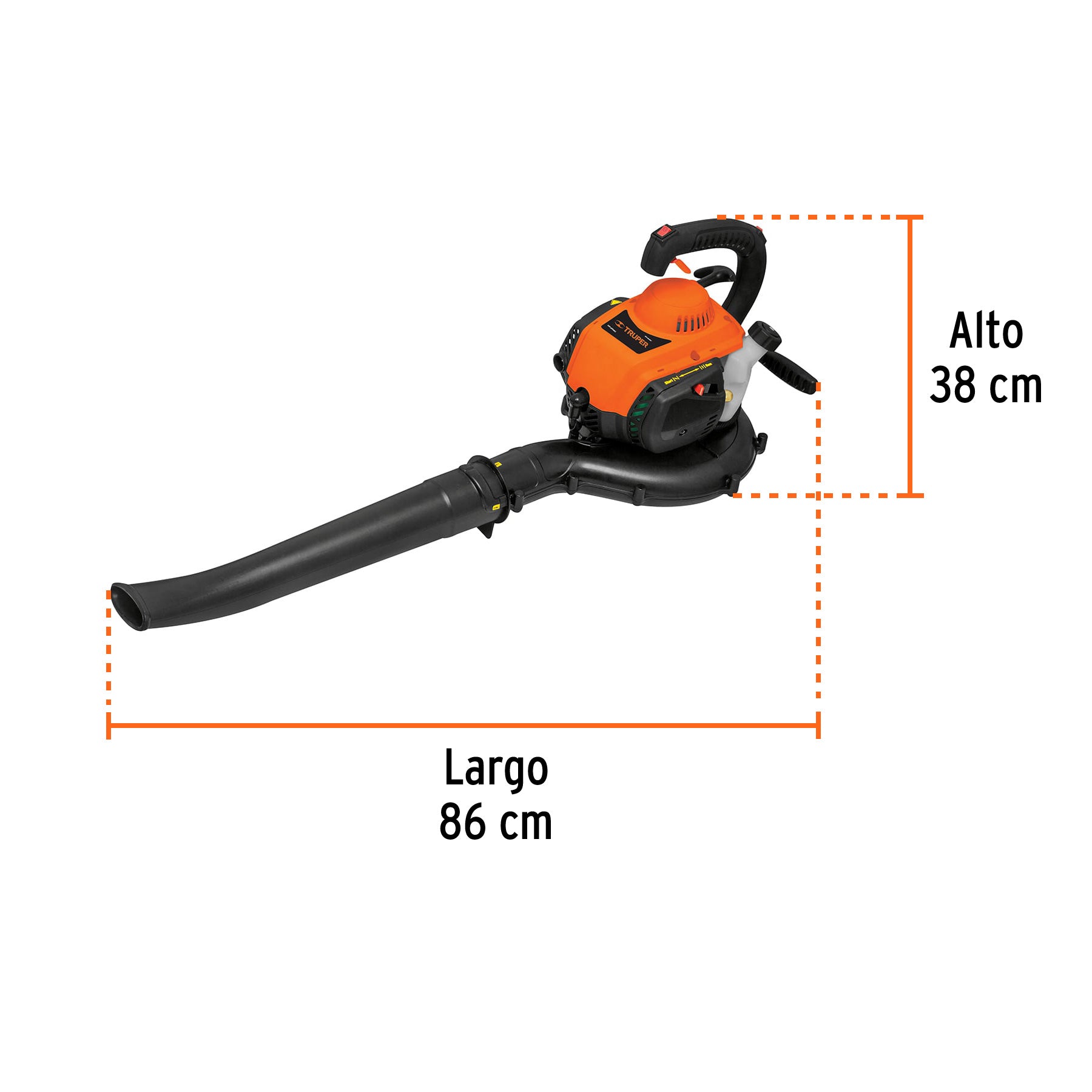 Sopladora / Aspiradora con motor de 26 cc a gasolina, TRUPER