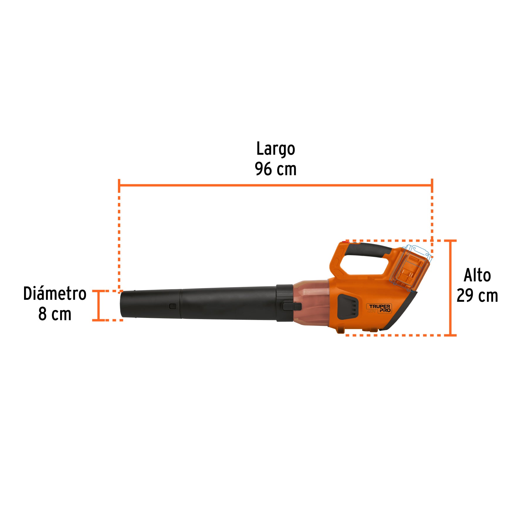 Sopladora inalámbrica 40V, sin accesorios, TRUPER PRO