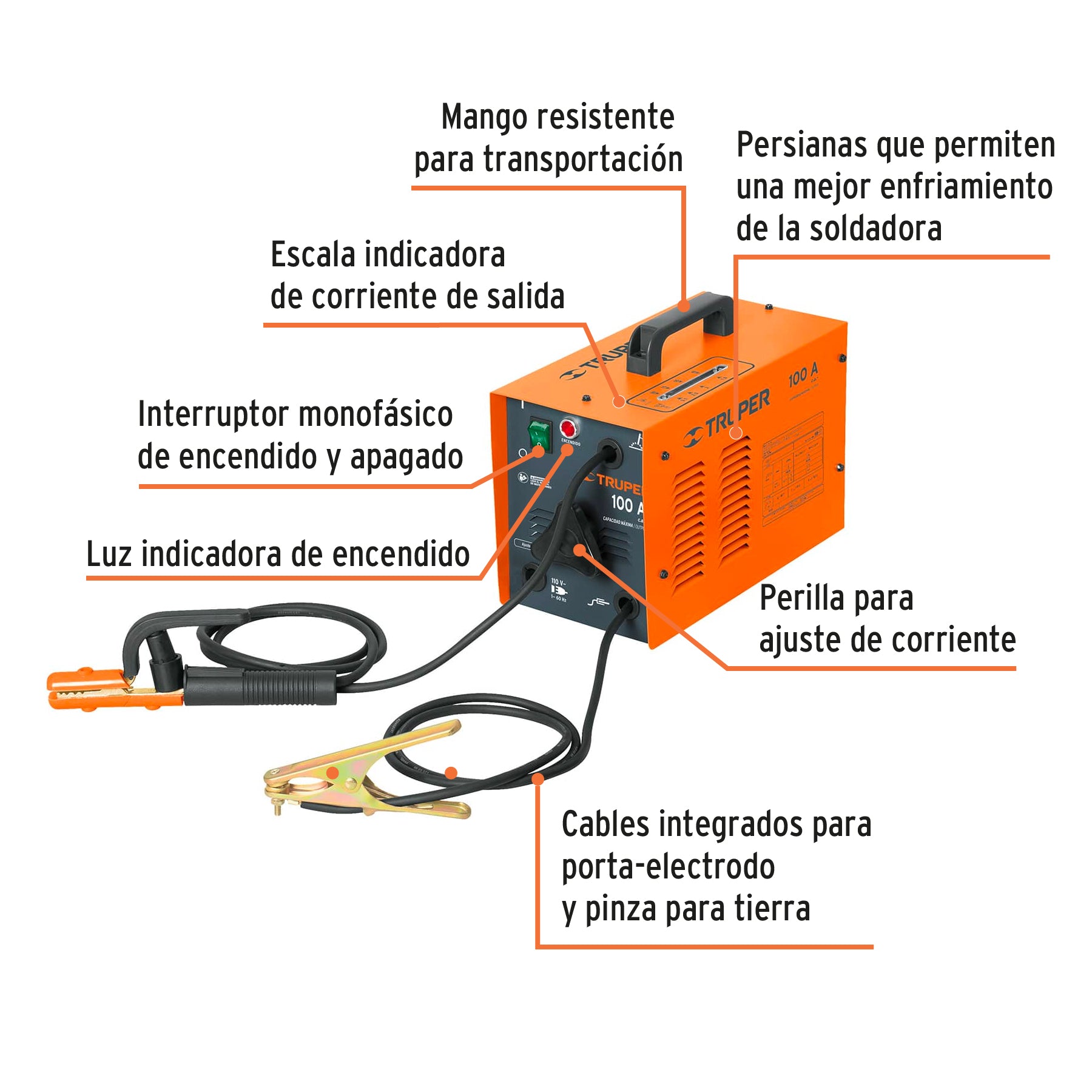 Soldadora arco eléctrico, corriente alterna 90 A, TRUPER