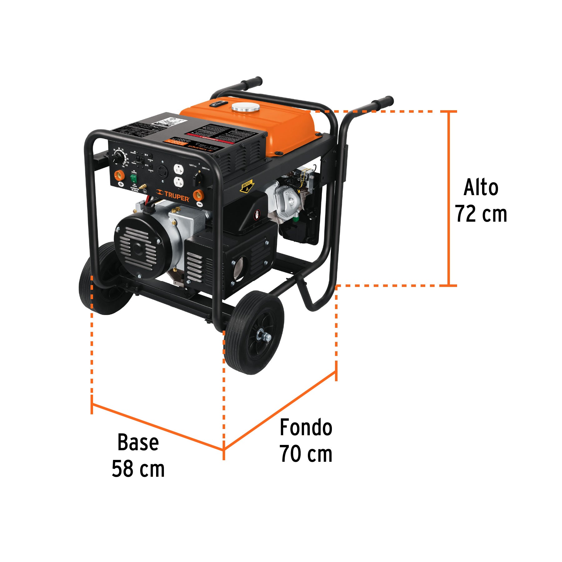 Soldadora a gasolina 145 A con generador, TRUPER