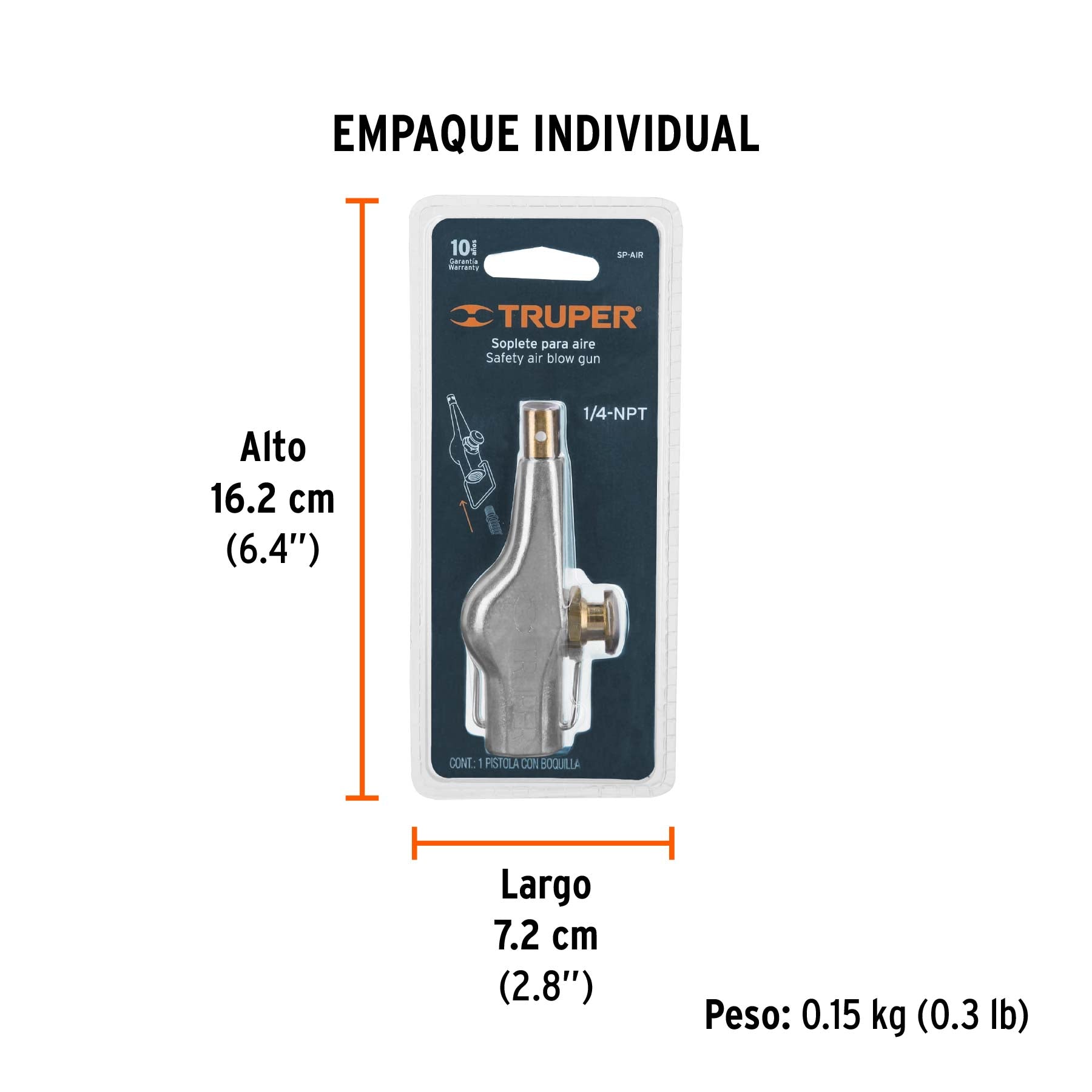 Soplete de aluminio de aire tipo M, TRUPER - Empaque