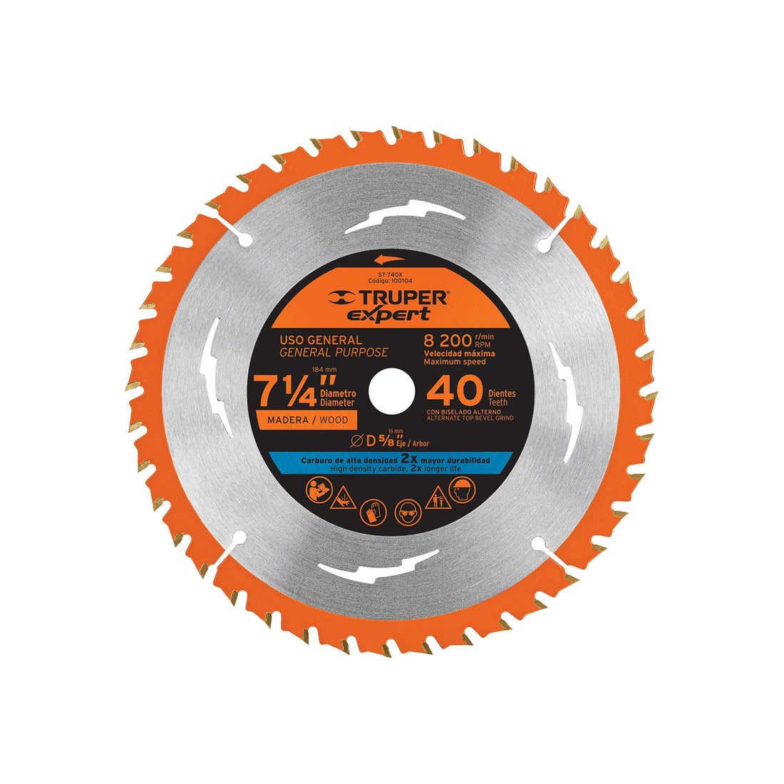 Disco sierra 7-1/4" p/madera, 40 dientes centro 5/8", EXPERT