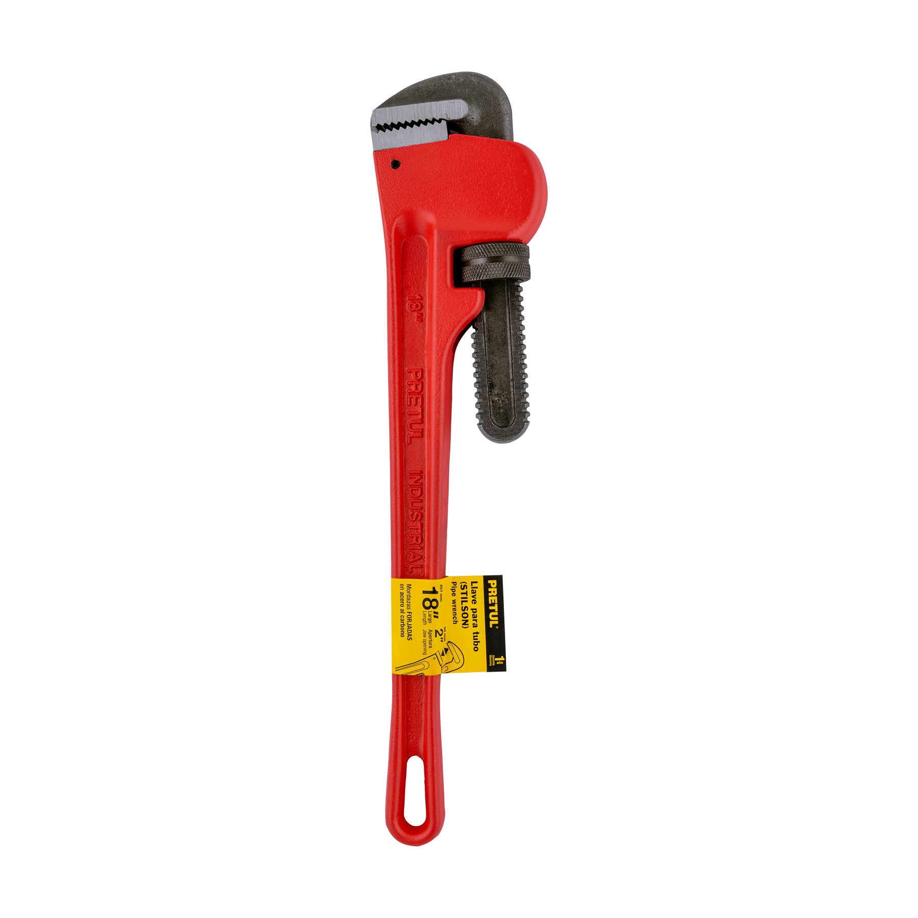 Llave stilson 18" cuerpo de hierro maleable, PRETUL