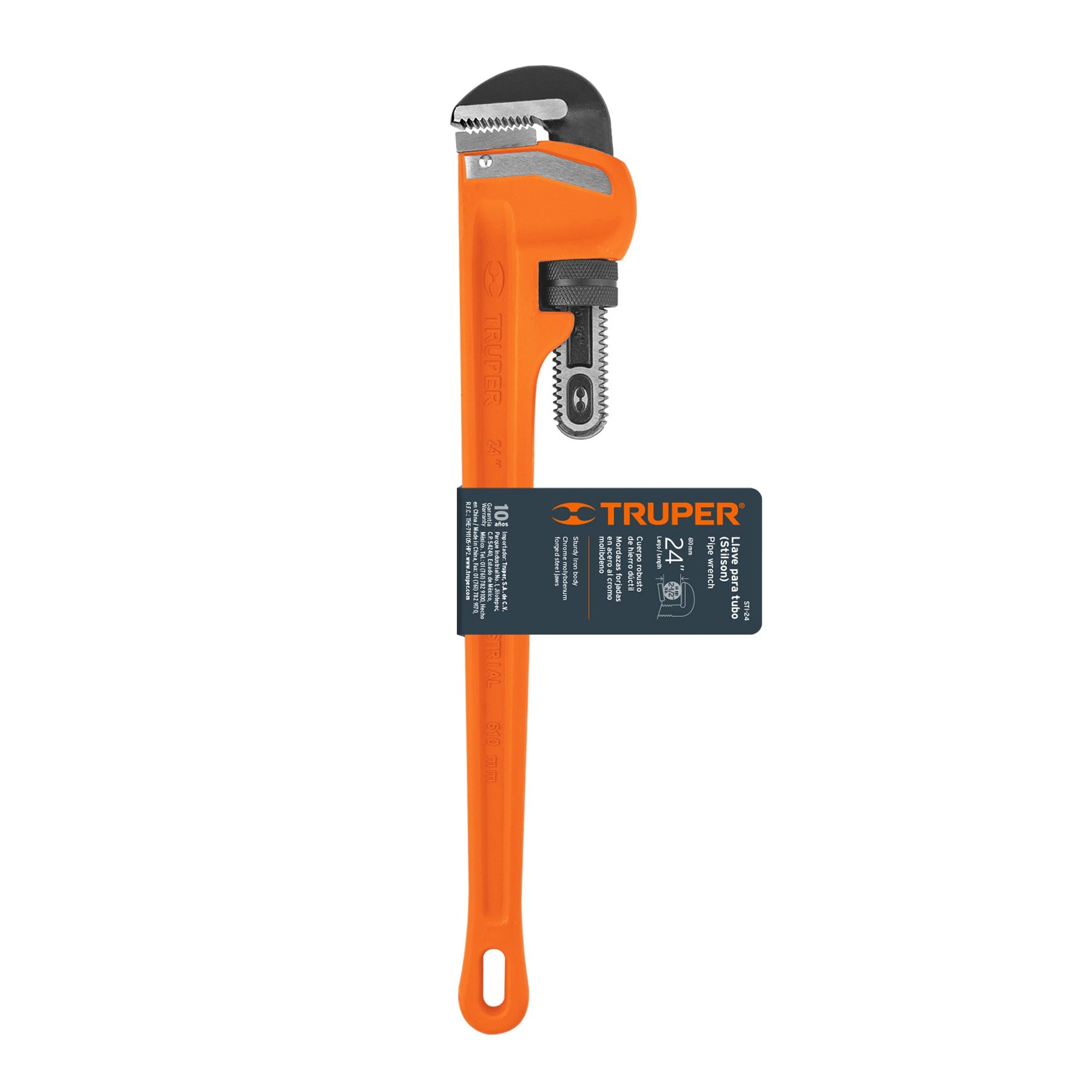 Llave stilson 24" cuerpo robusto de hierro dúctil, TRUPER