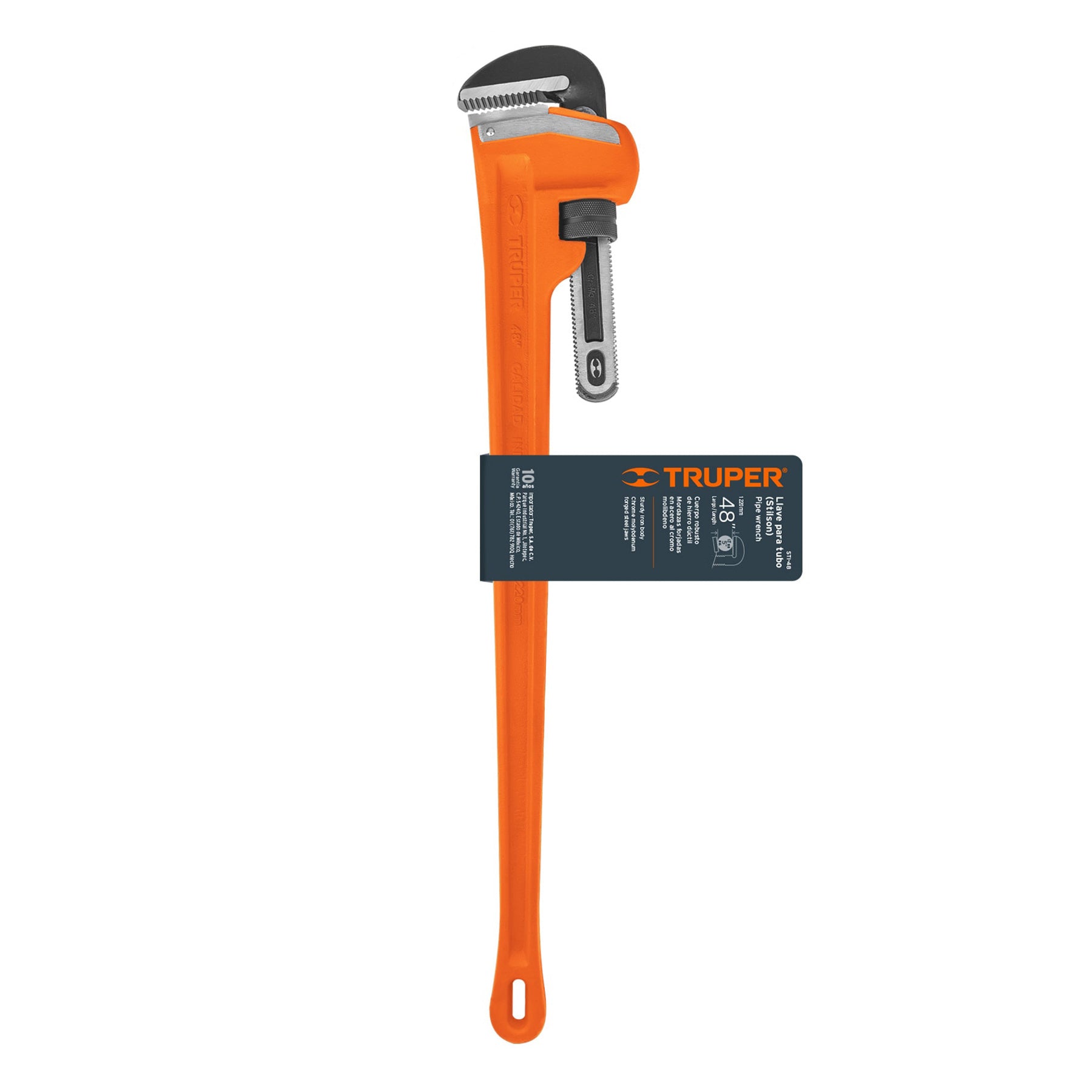 Llave stilson 48" cuerpo robusto de hierro dúctil, TRUPER