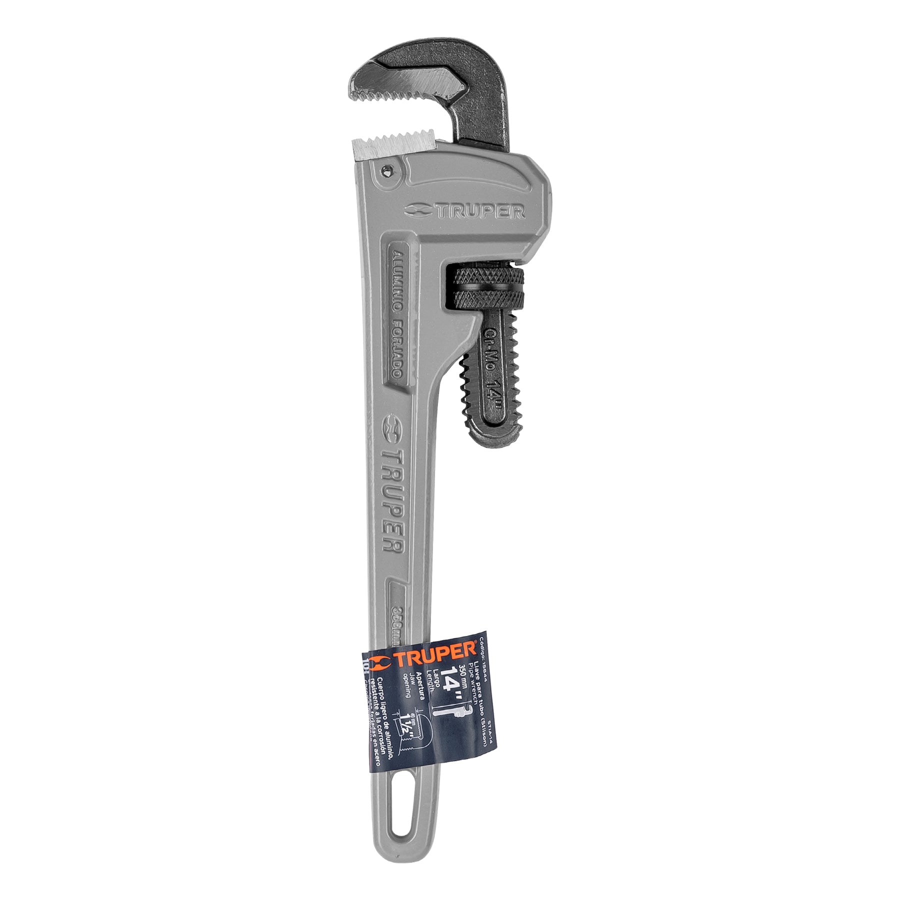 Llave stilson 14" cuerpo de aluminio, TRUPER