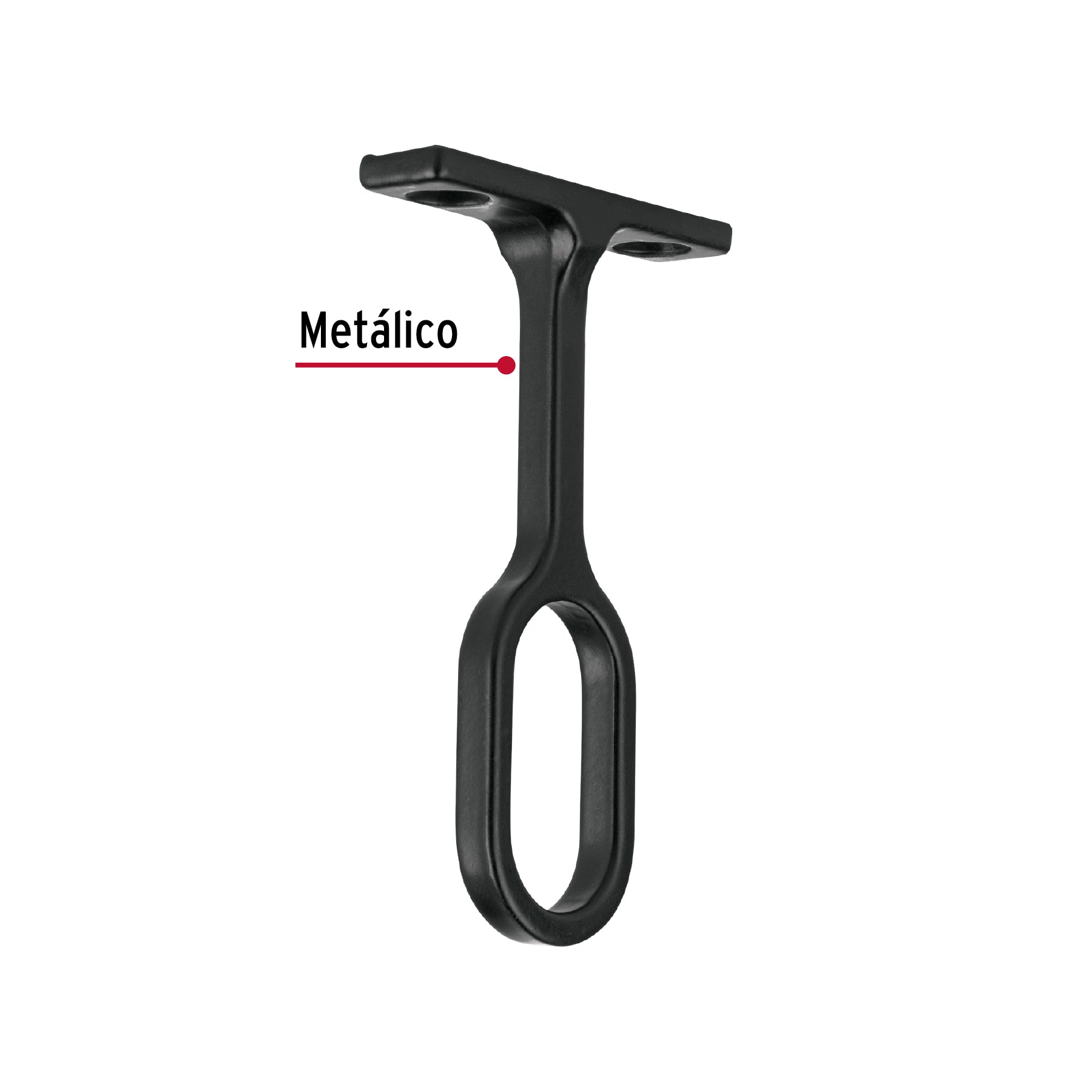Soporte negro para tubo ovalado de closet, HERMEX