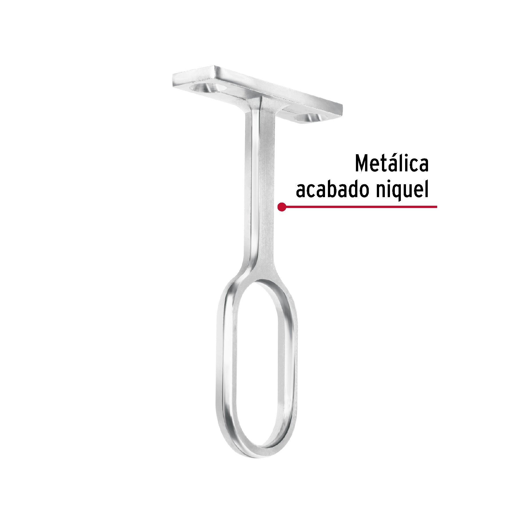 Soporte central para tubo ovalado de clóset, HERMEX