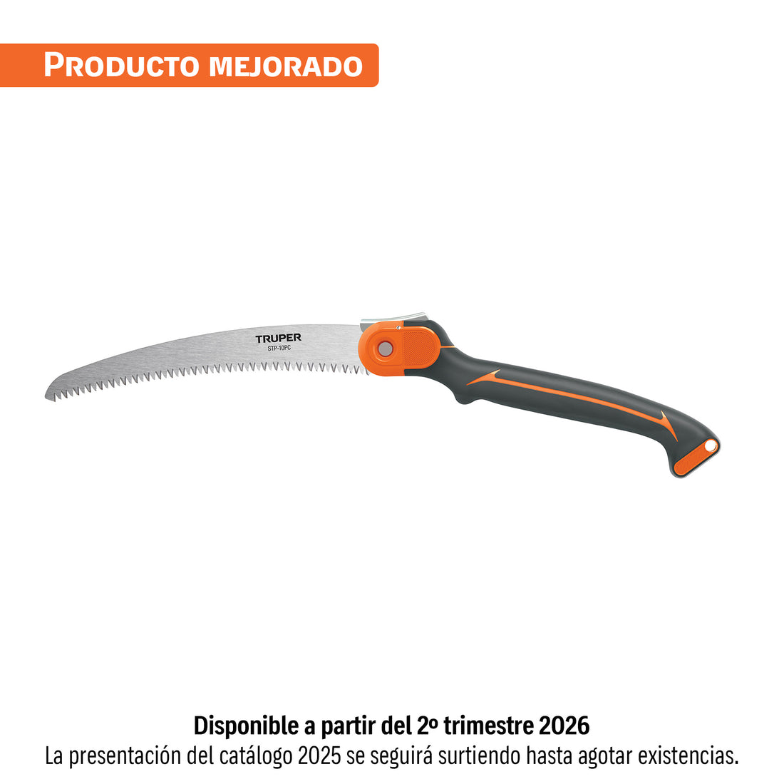 Serrucho plegable 10" hoja curva 5 DPP mango plástico,TRUPER