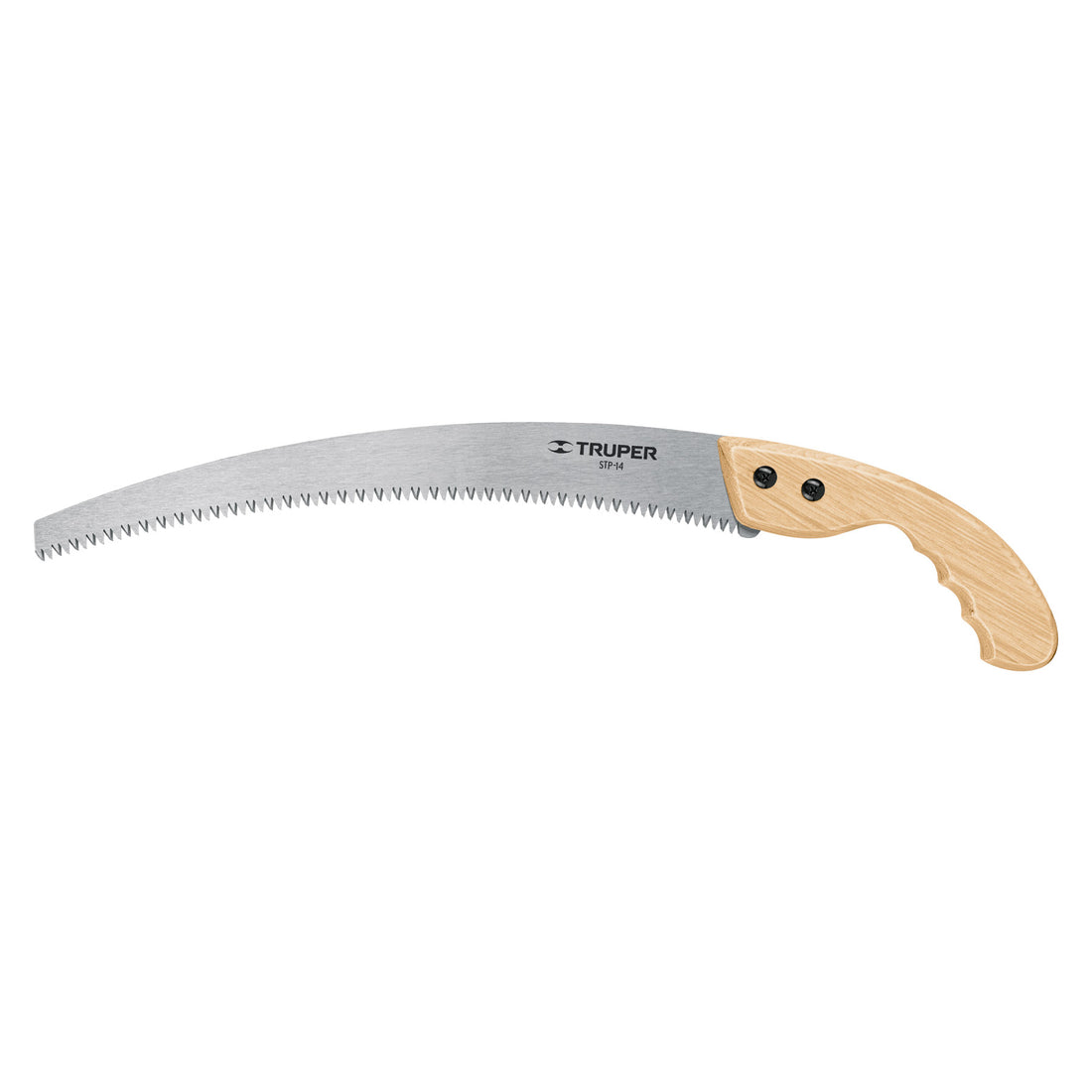Serrucho de poda 14",hoja curva,6 DPP, mango madera, TRUPER
