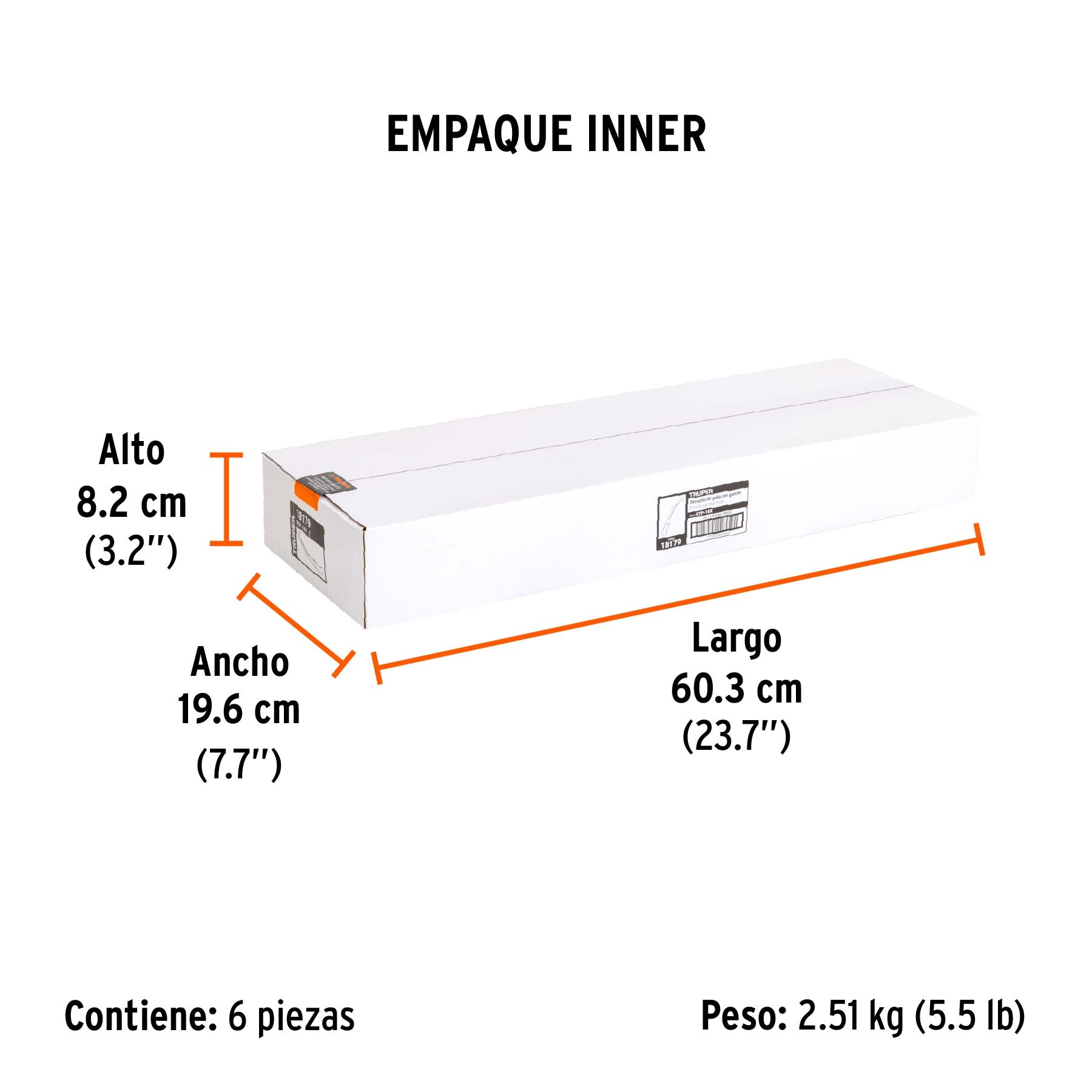 Serrucho de poda 14" c/gancho,curvo,5 DPP,mango Comfort Grip - Empaque