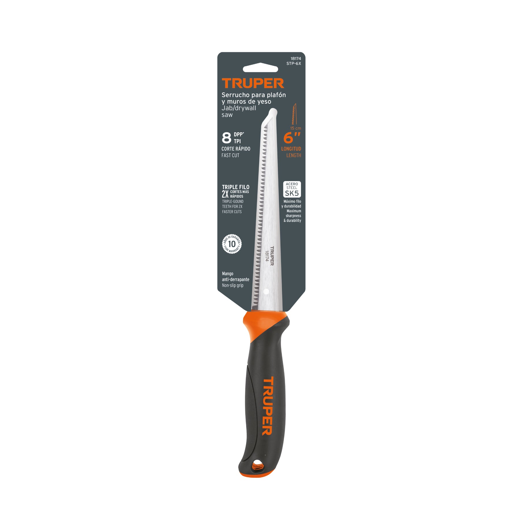 Serrucho de 6" para plafón y muros de yeso, TRUPER