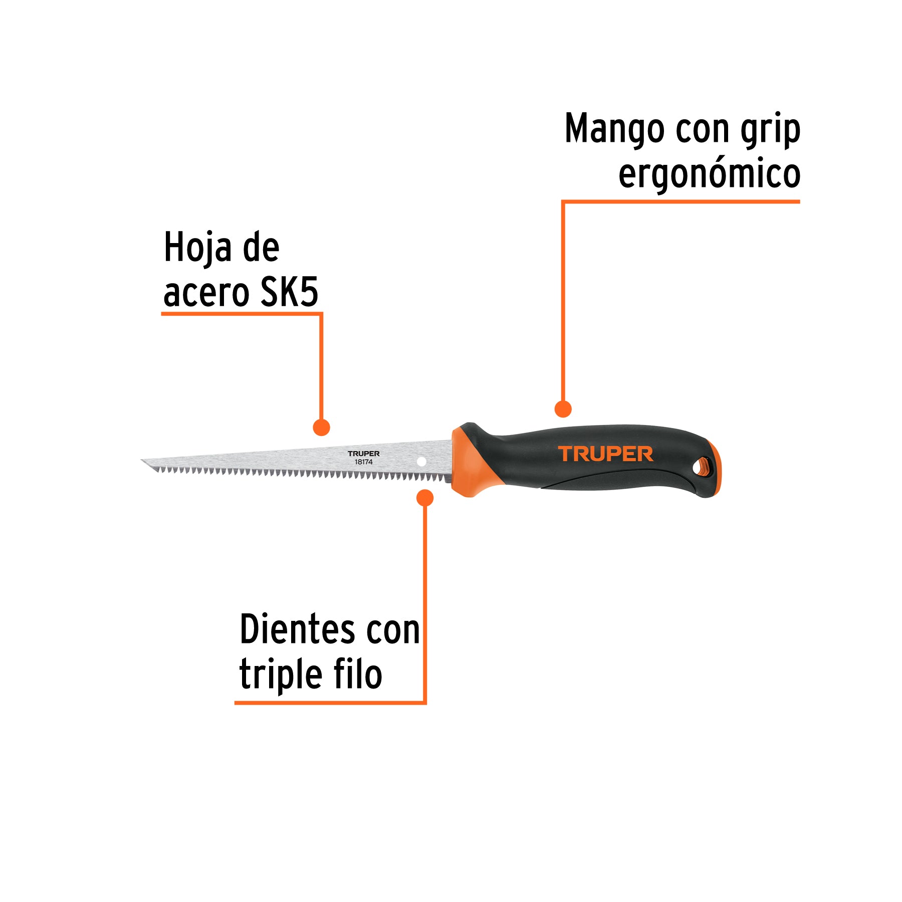 Serrucho de 6" para plafón y muros de yeso, TRUPER