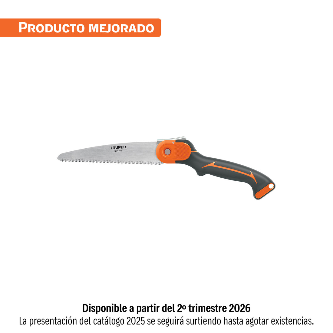 Serrucho plegable 7" hoja recta 11 DPP mango plástico,TRUPER