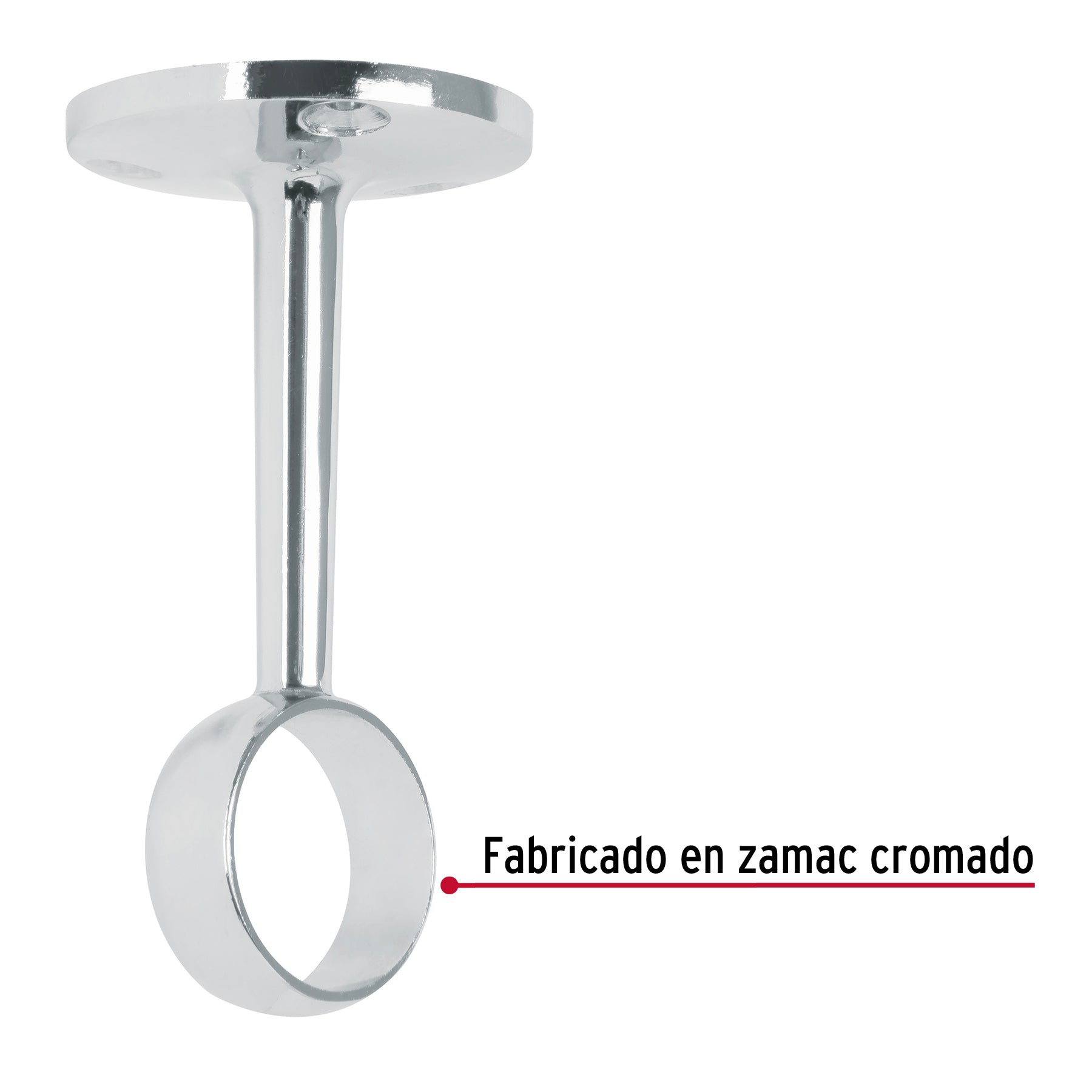Soporte central para tubo redondo de clóset, HERMEX