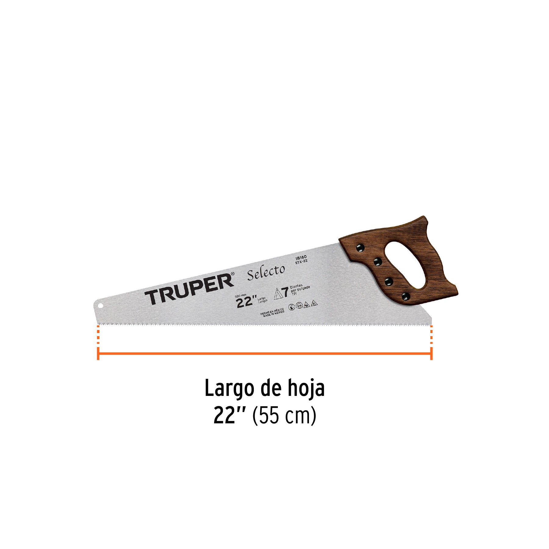 Serrucho 22" Selecto, 7 DPP, TRUPER