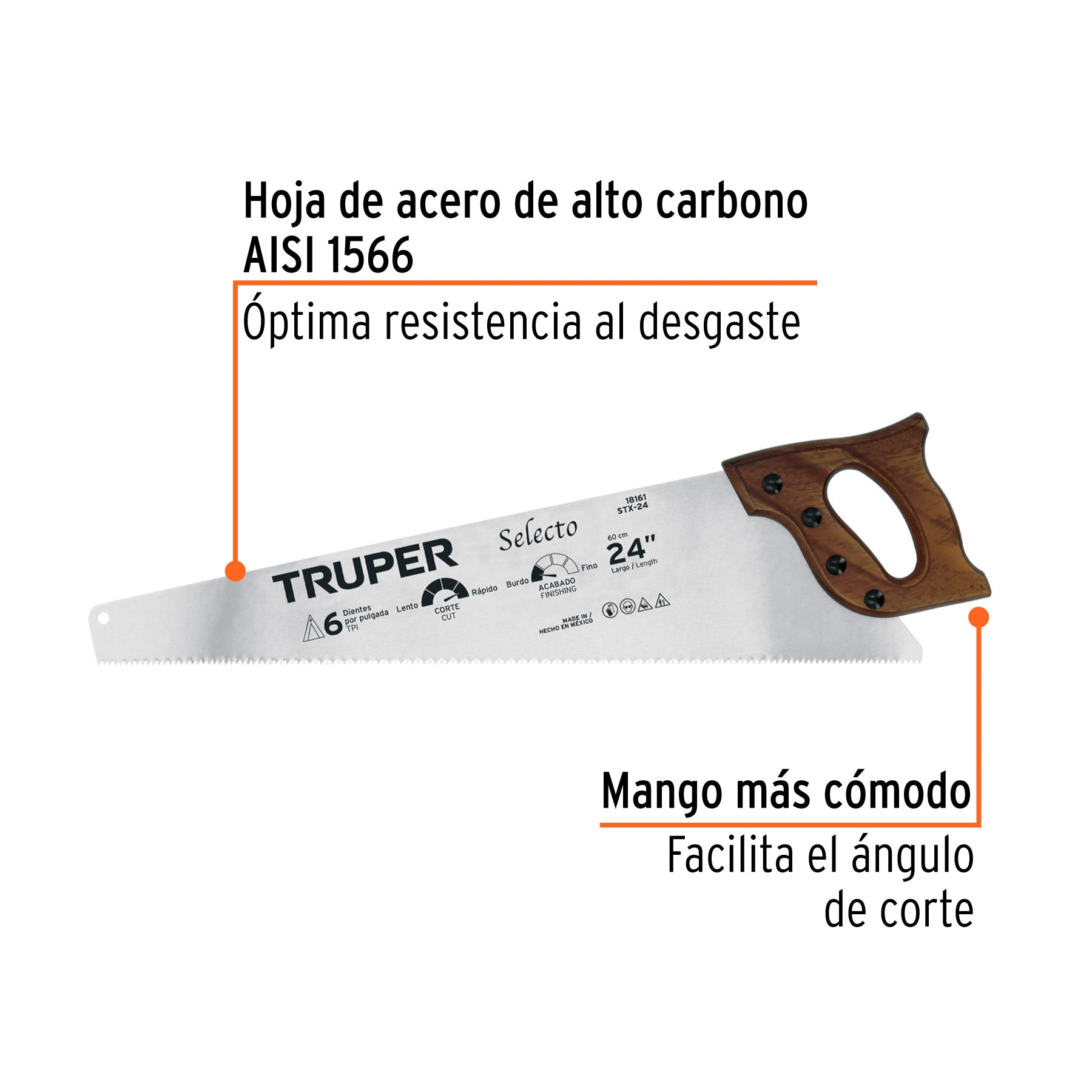 Serrucho 24" Selecto, 6 DPP, TRUPER
