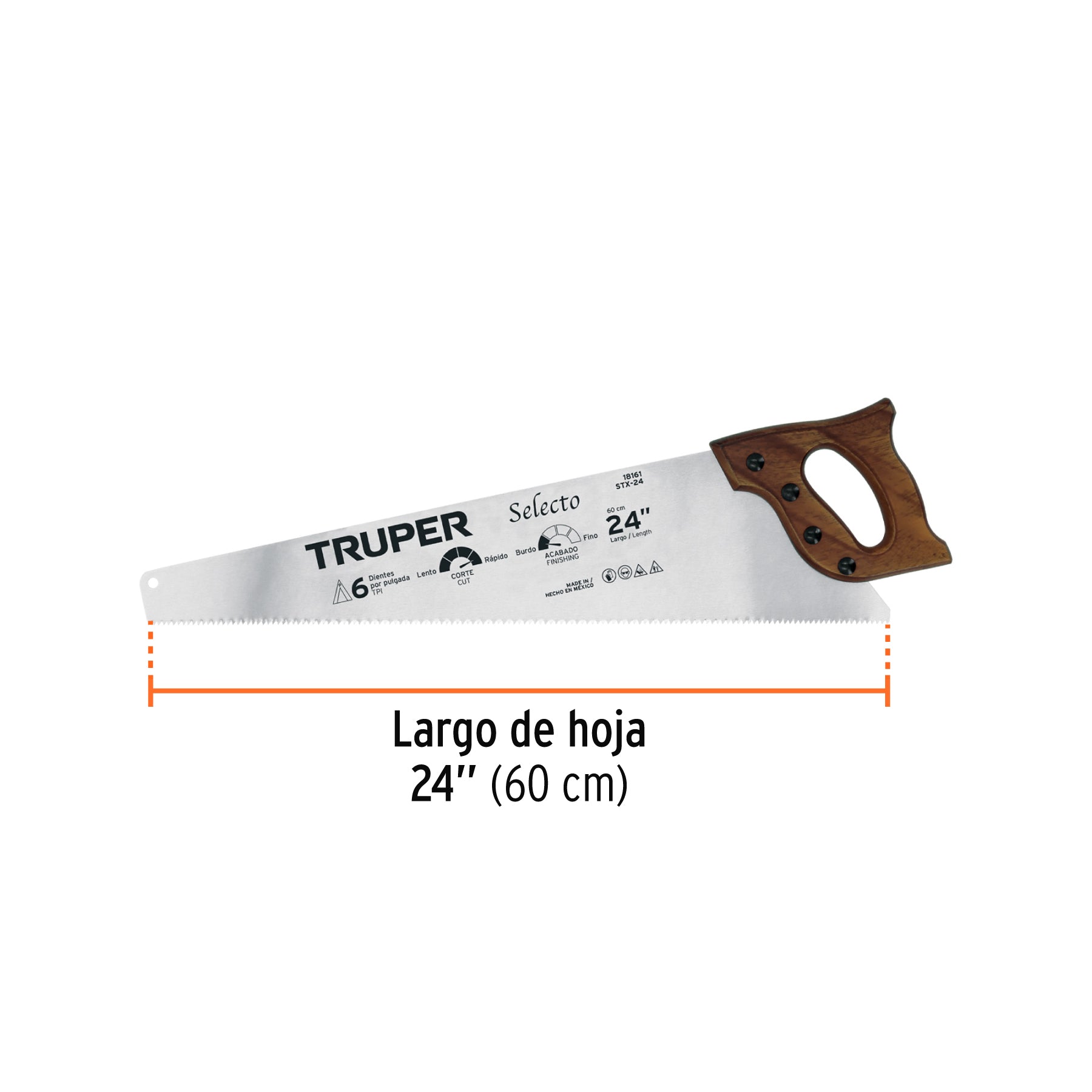 Serrucho 24" Selecto, 6 DPP, TRUPER