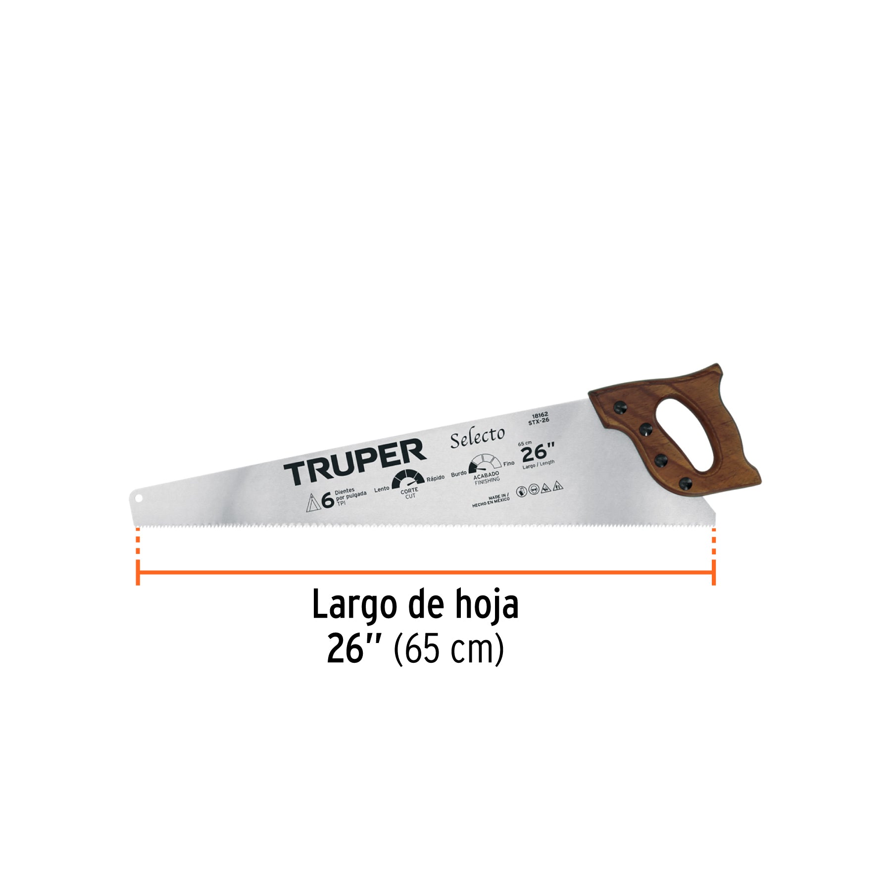 Serrucho 26" Selecto, 6 DPP, TRUPER