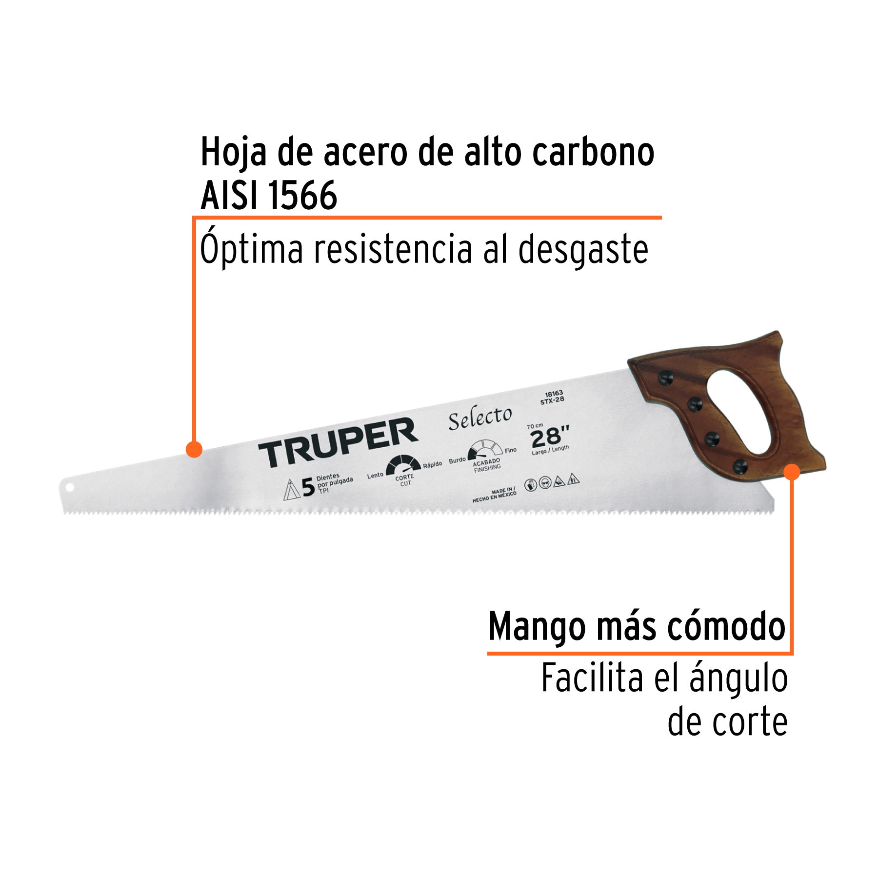 Serrucho 28", Selecto, 5 DPP, TRUPER