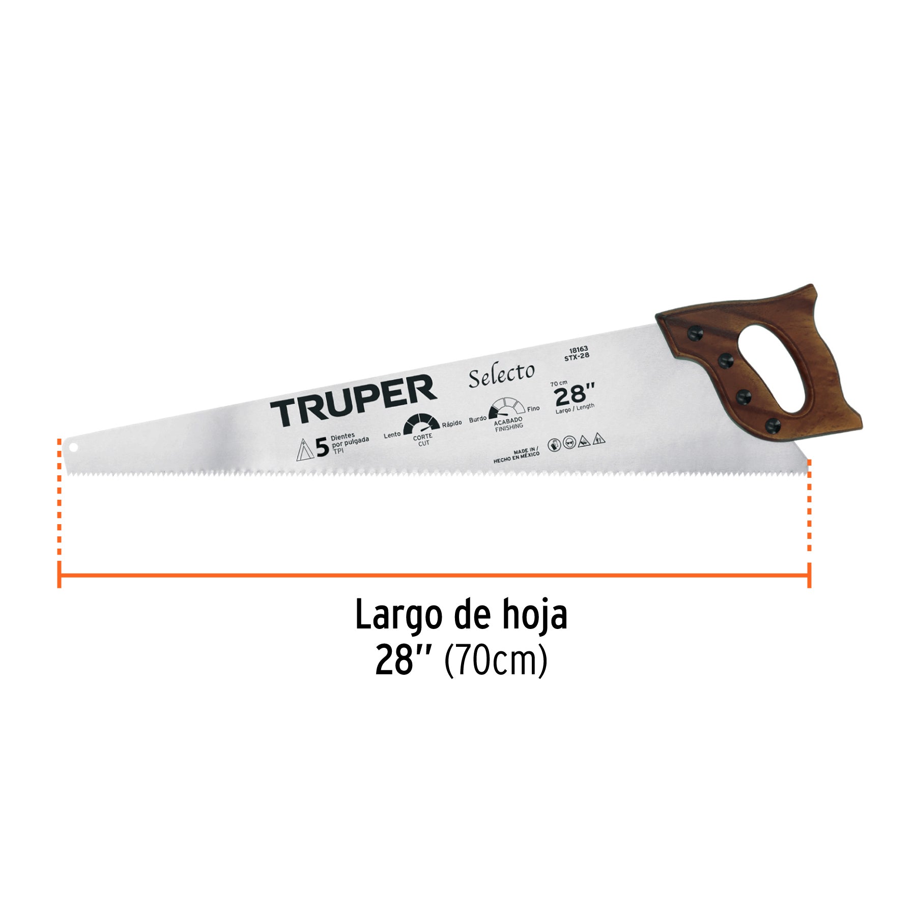 Serrucho 28", Selecto, 5 DPP, TRUPER