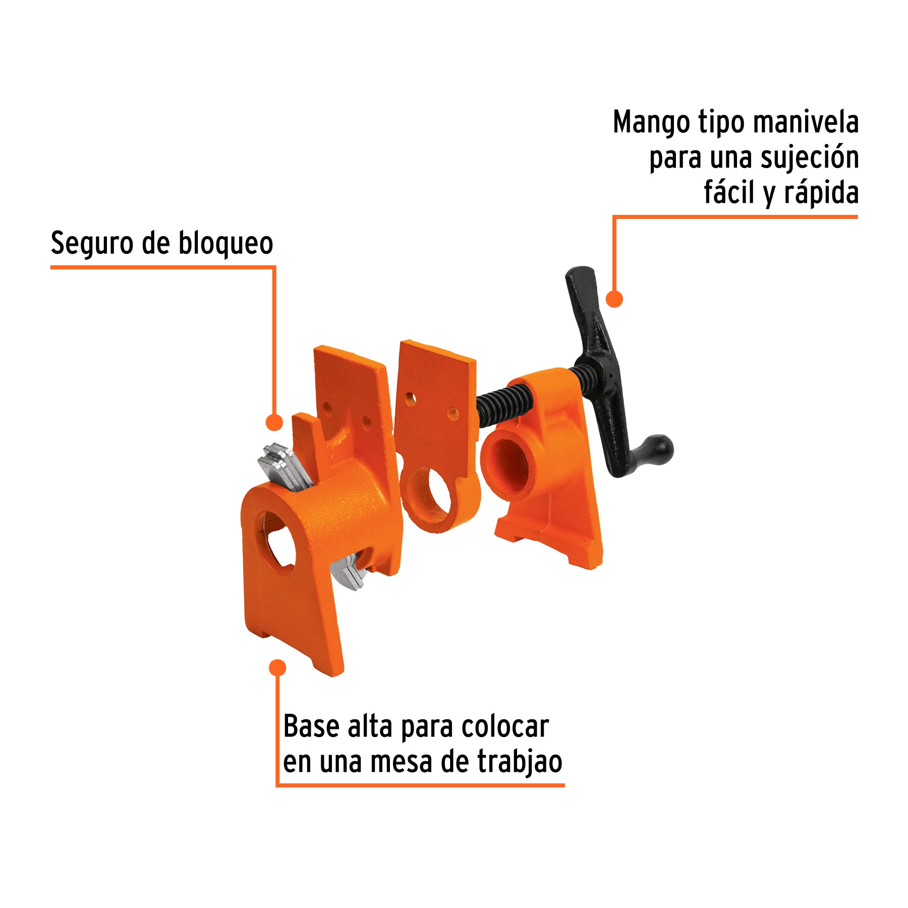 Sargento de tubo 3/4", TRUPER
