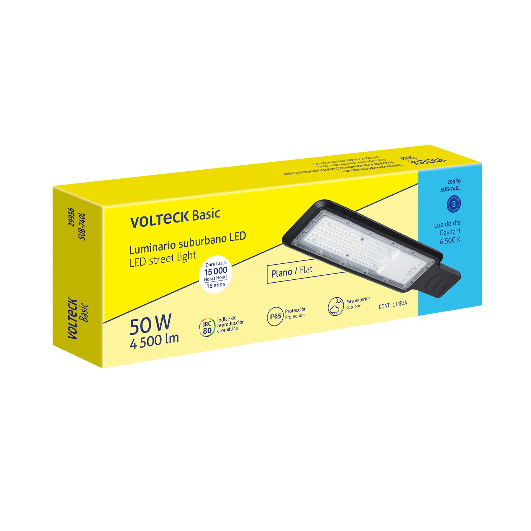 Luminario suburbano LED 50 W 6500 K, VOLTECK BASIC