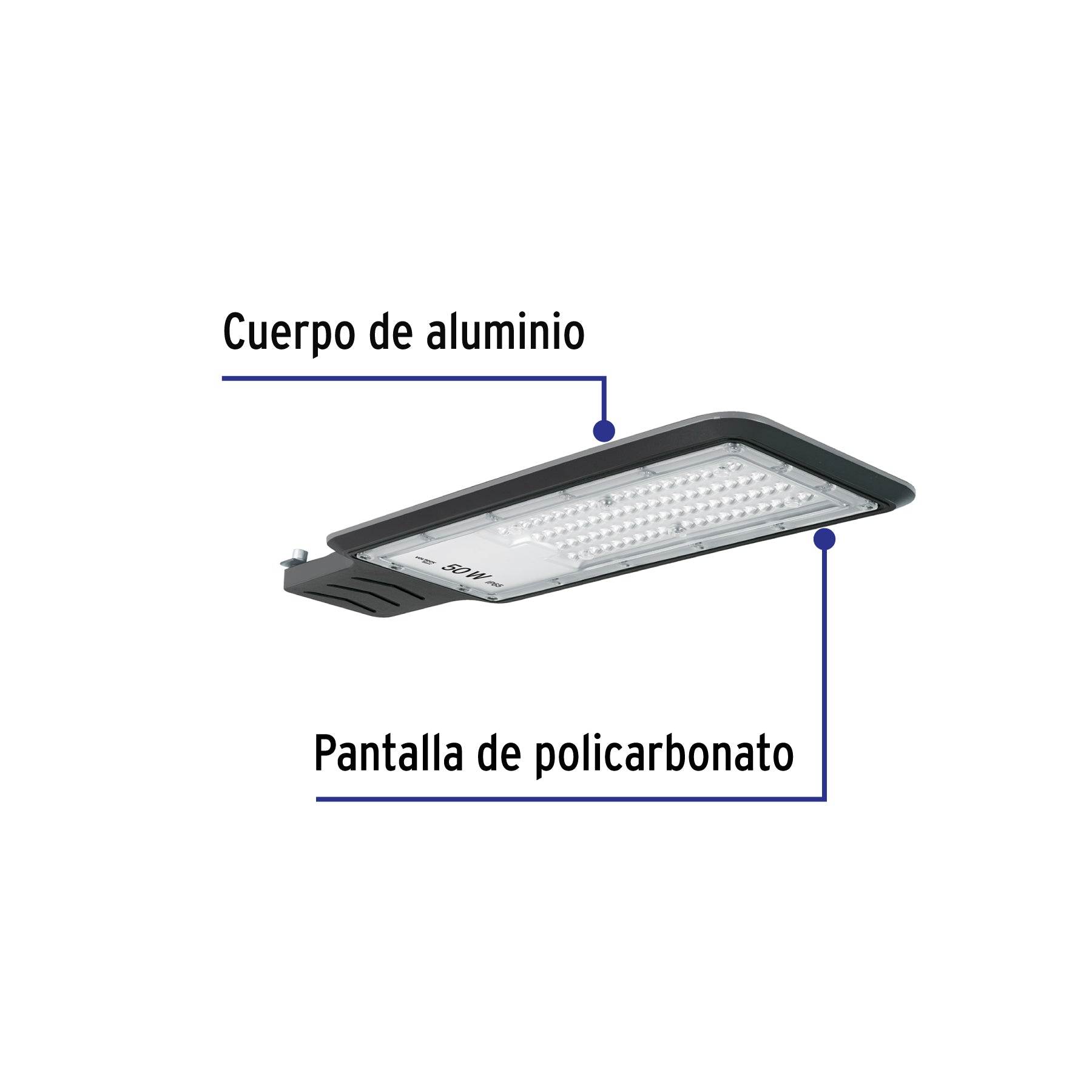Luminario suburbano LED 50 W 6500 K, VOLTECK BASIC