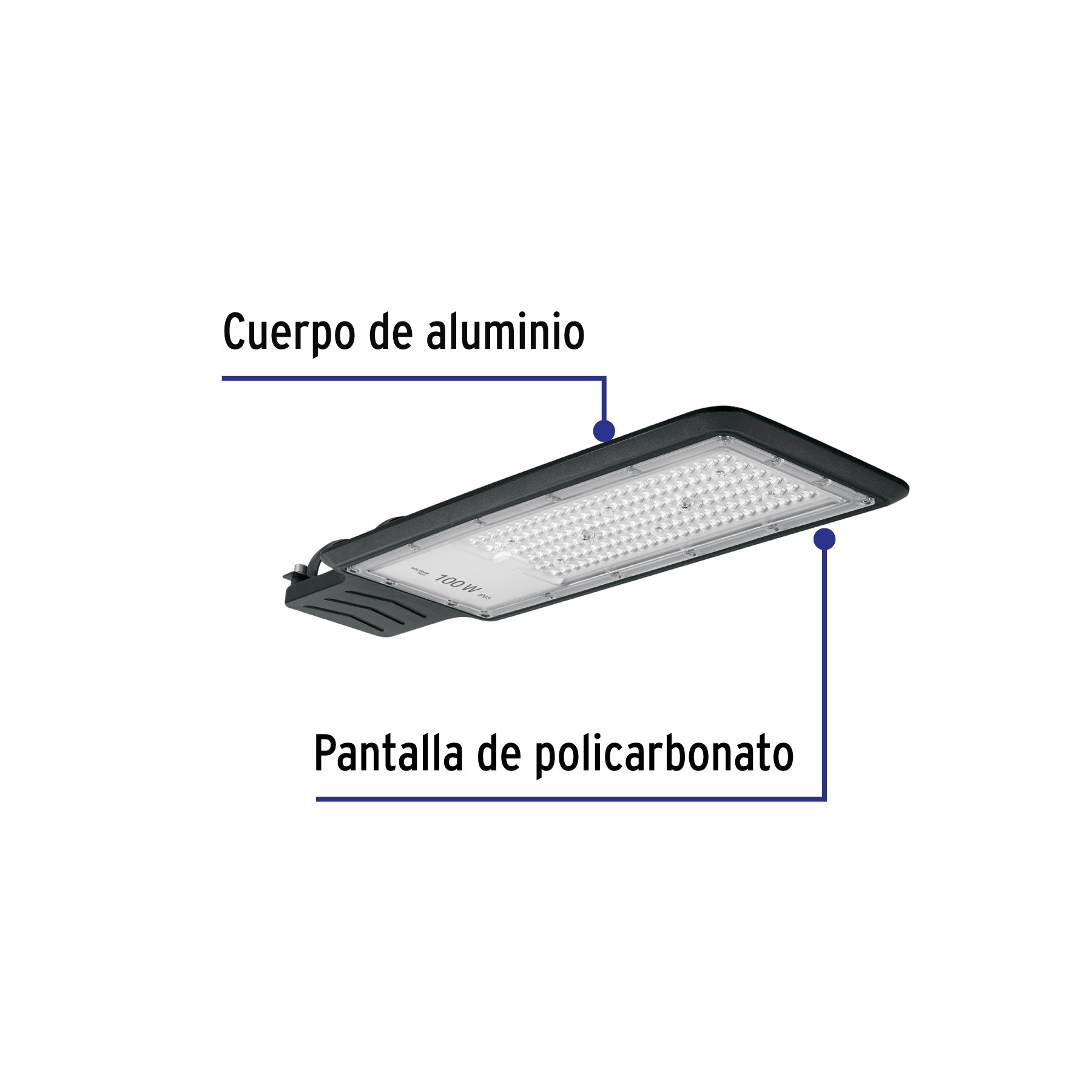 Luminario suburbano LED 100 W 6500 K, VOLTECK BASIC