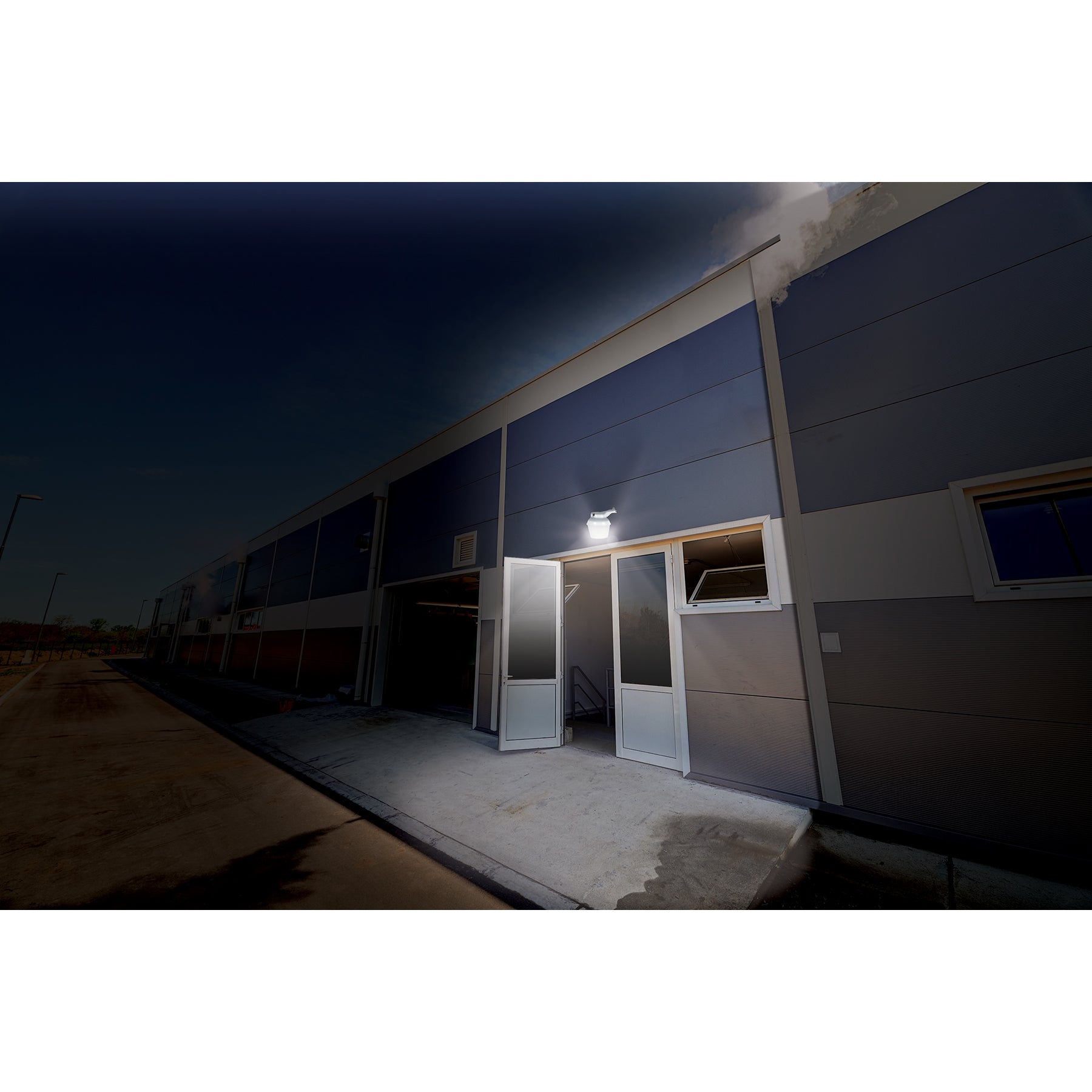 Luminario suburbano de ABS 45W sensor de luz, con lámpara