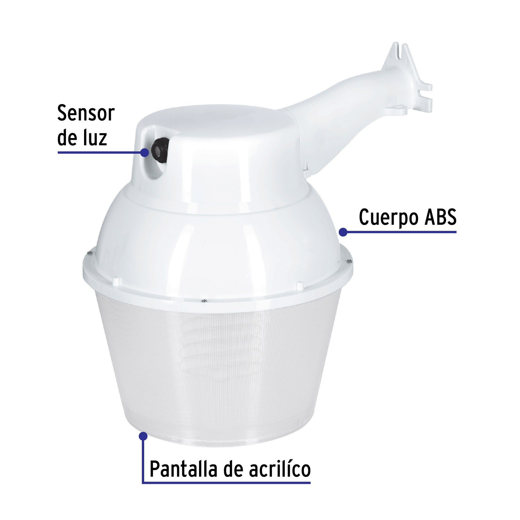 Luminario suburbano de ABS 45W sensor de luz, con lámpara