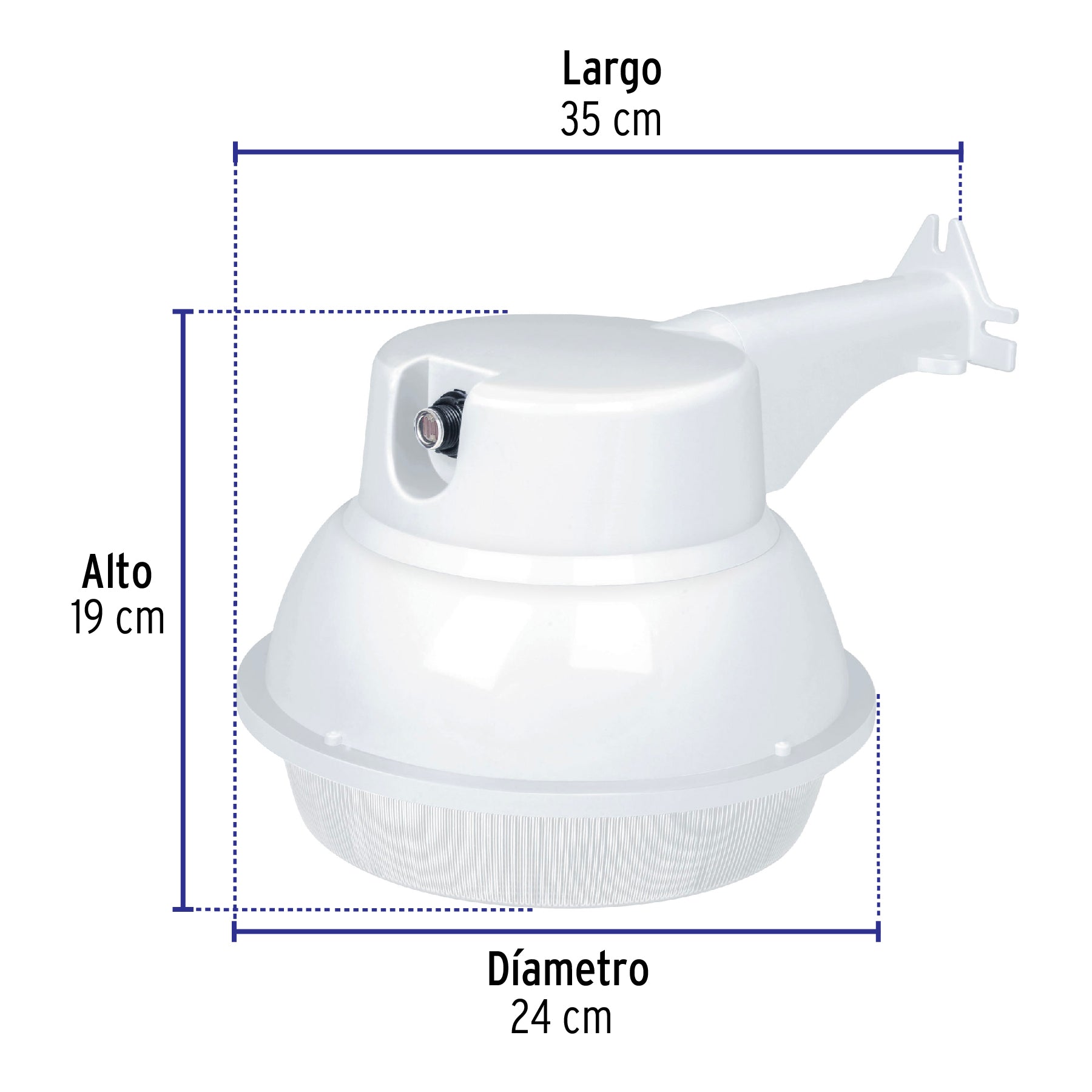 Luminario suburbano de LED 20 W con sensor de luz, VOLTECK