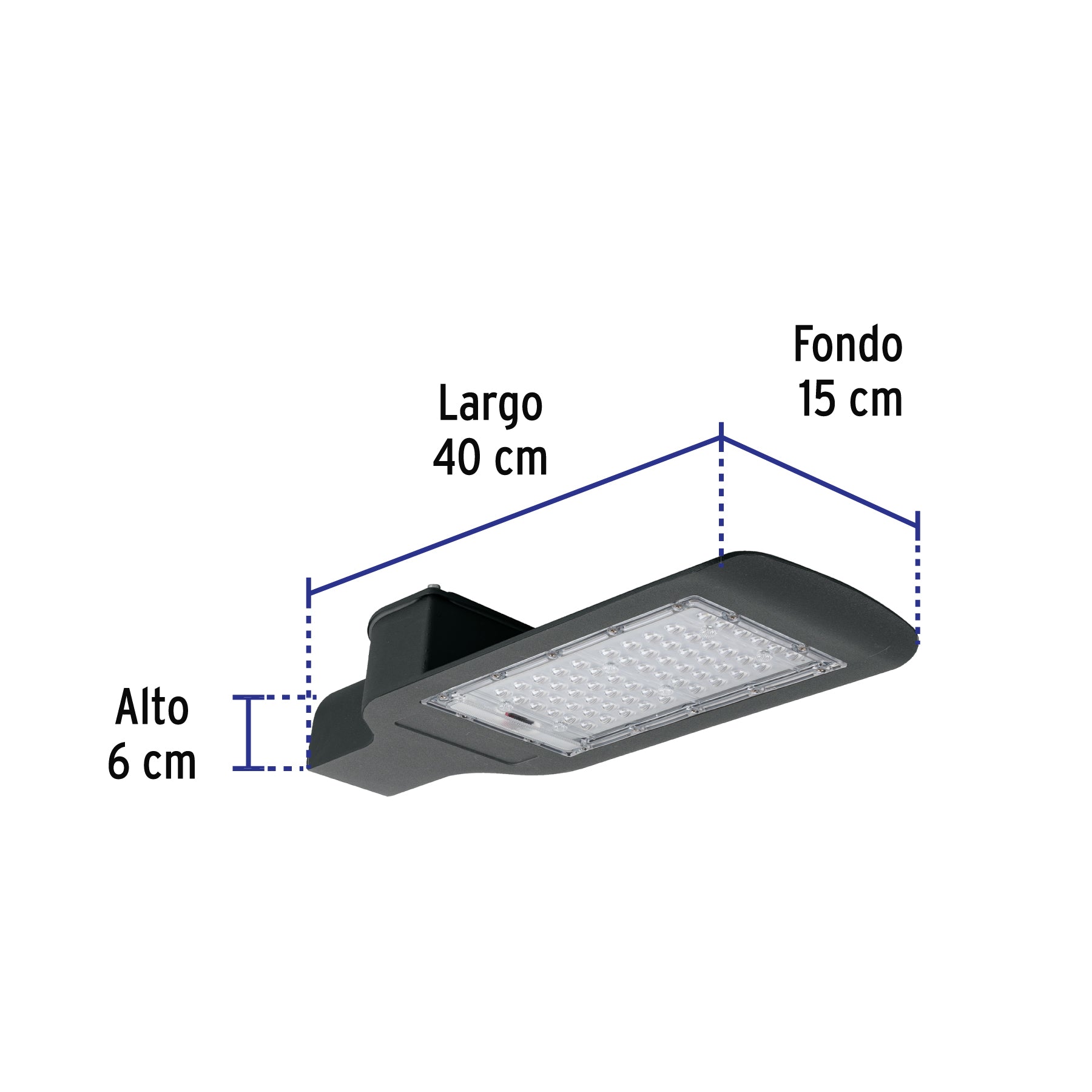 Luminario suburbano LED 60 W 6500 K, sensor de luz, VOLTECK